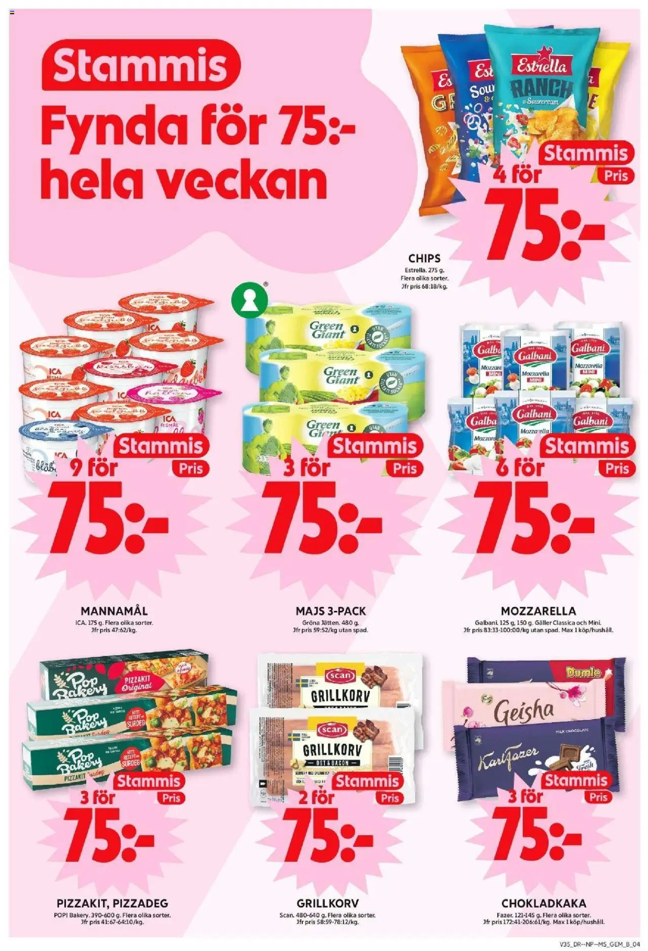 ICA Maxi reklamblad aktuell från 25.08.2025 | Sida: 4 | Produkter: Bacon, Grillkorv, Ost, Pizza
