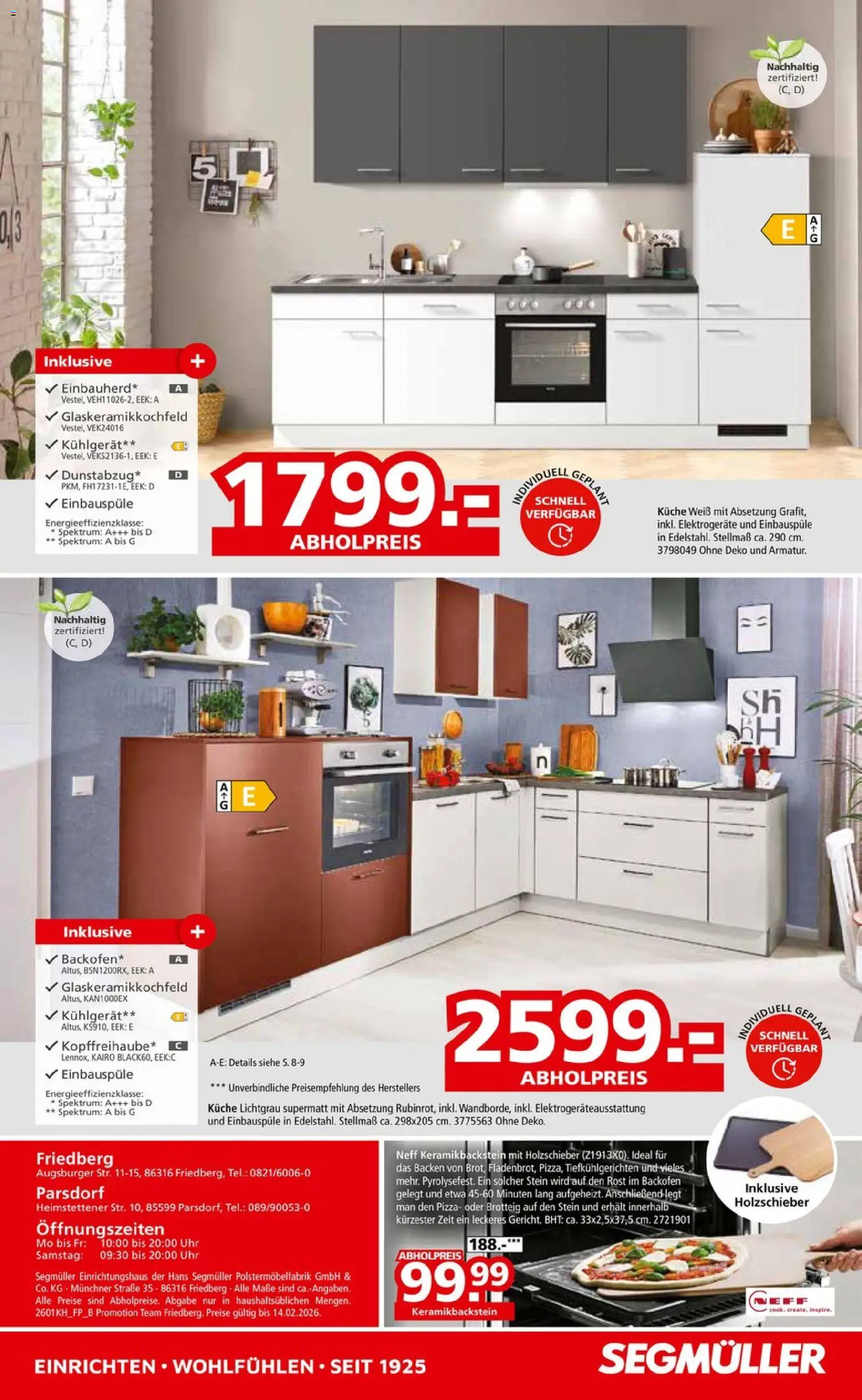 Segmüller Küchen Spezial – gültig ab 20.12.2025 | Seite: 34 | Produkte: Küche, Armatur, Pizza, Uhr