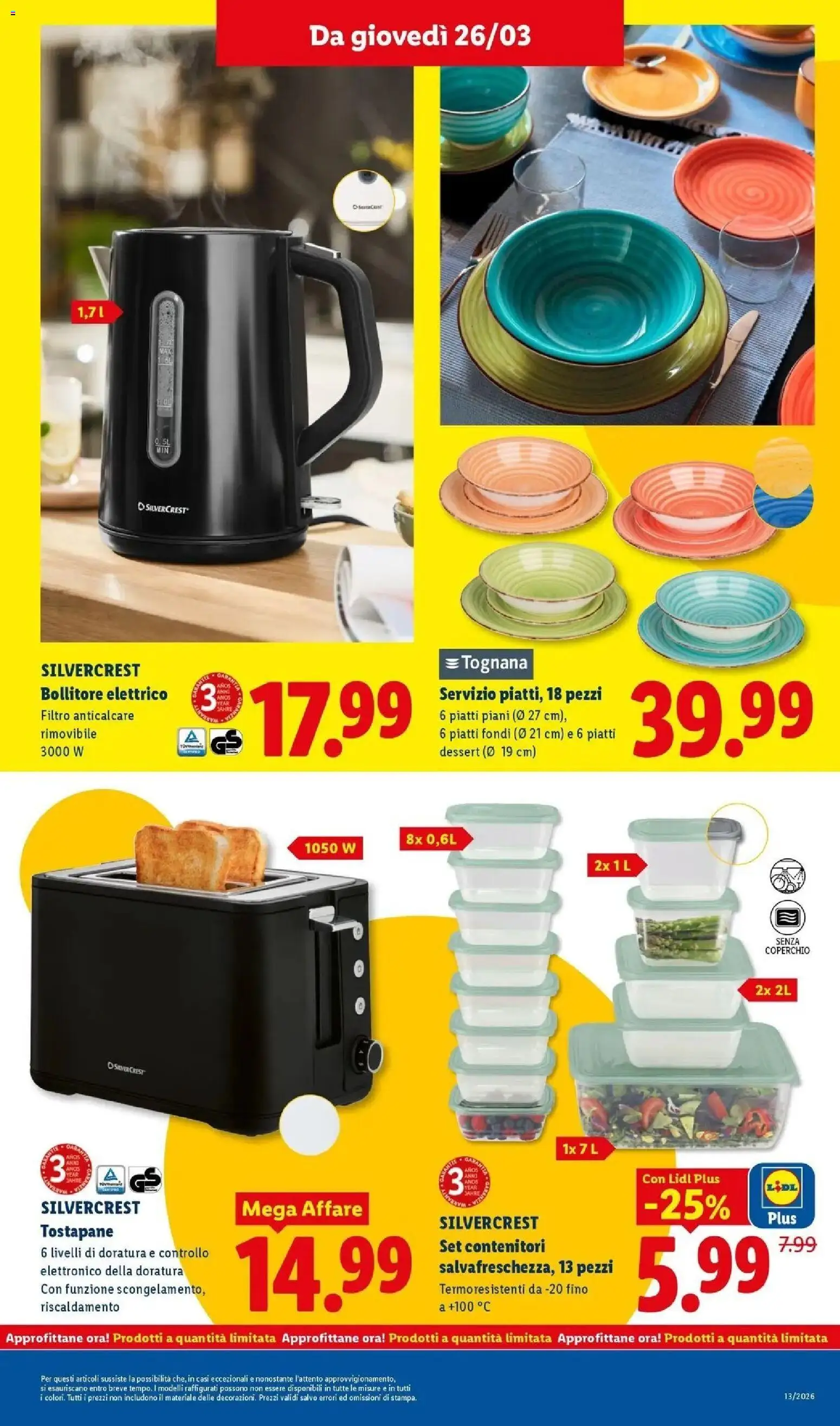Volantino Lidl del 22.03.2026 | Pagina: 41 | Prodotti: Anticalcare, Bollitore, Tostapane