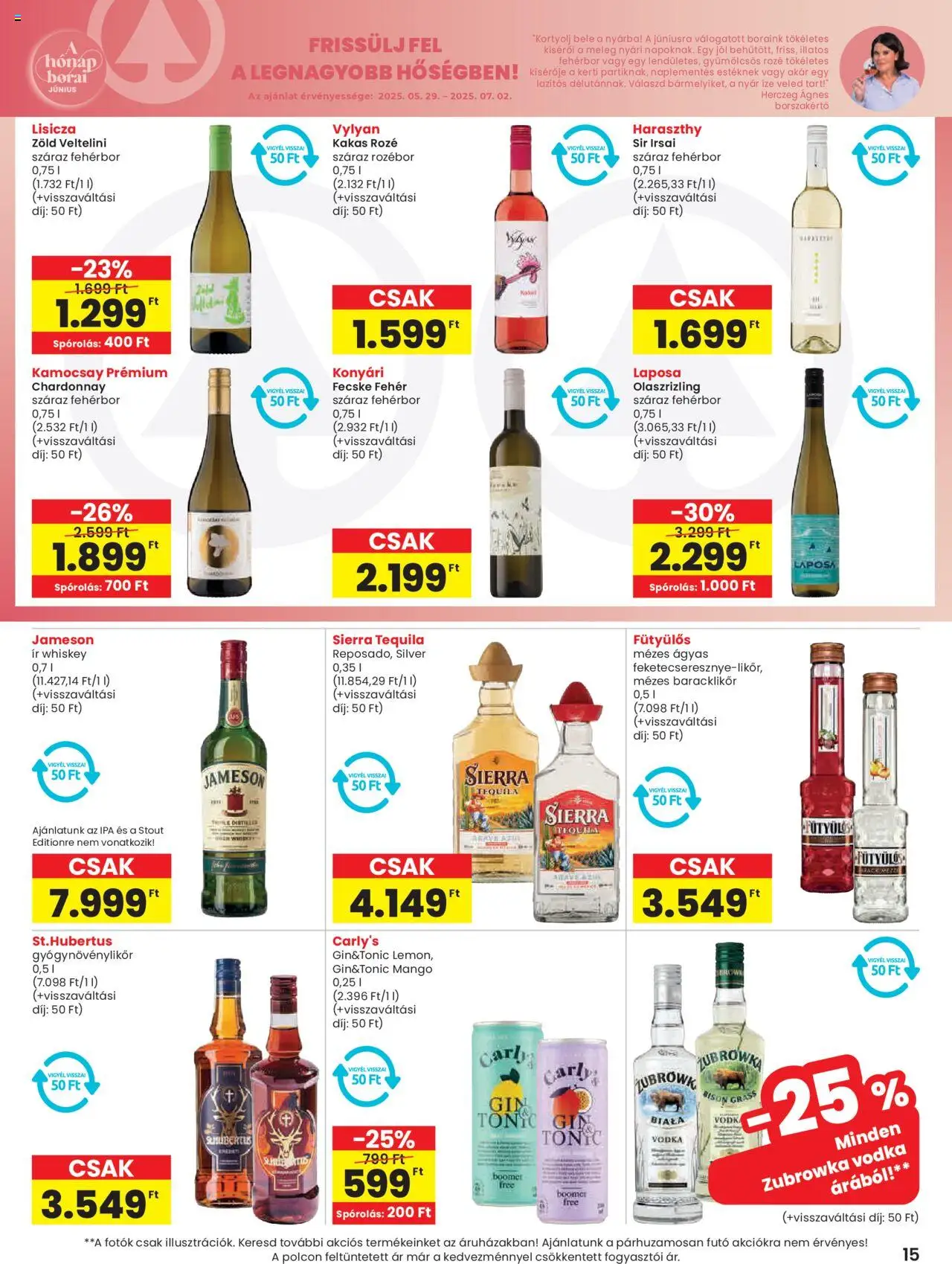 Spar Market akciós ujság - amely érvényes a következő dátumtól: 29.05.2025 | Oldal: 15 | Termékek: Fehérbor, Gin, Vodka, Mangó
