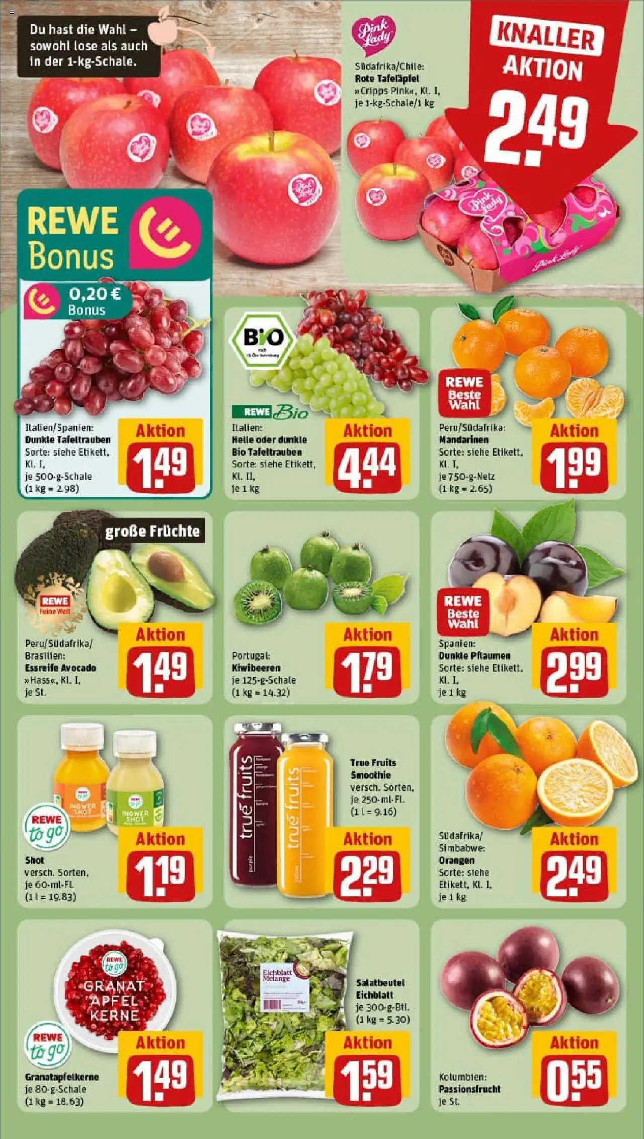 Rewe prospekt Greifswald	 – gültig ab 01.09.2025 | Seite: 8 | Produkte: Pflaumen, Äpfel, Orangen, Avocado