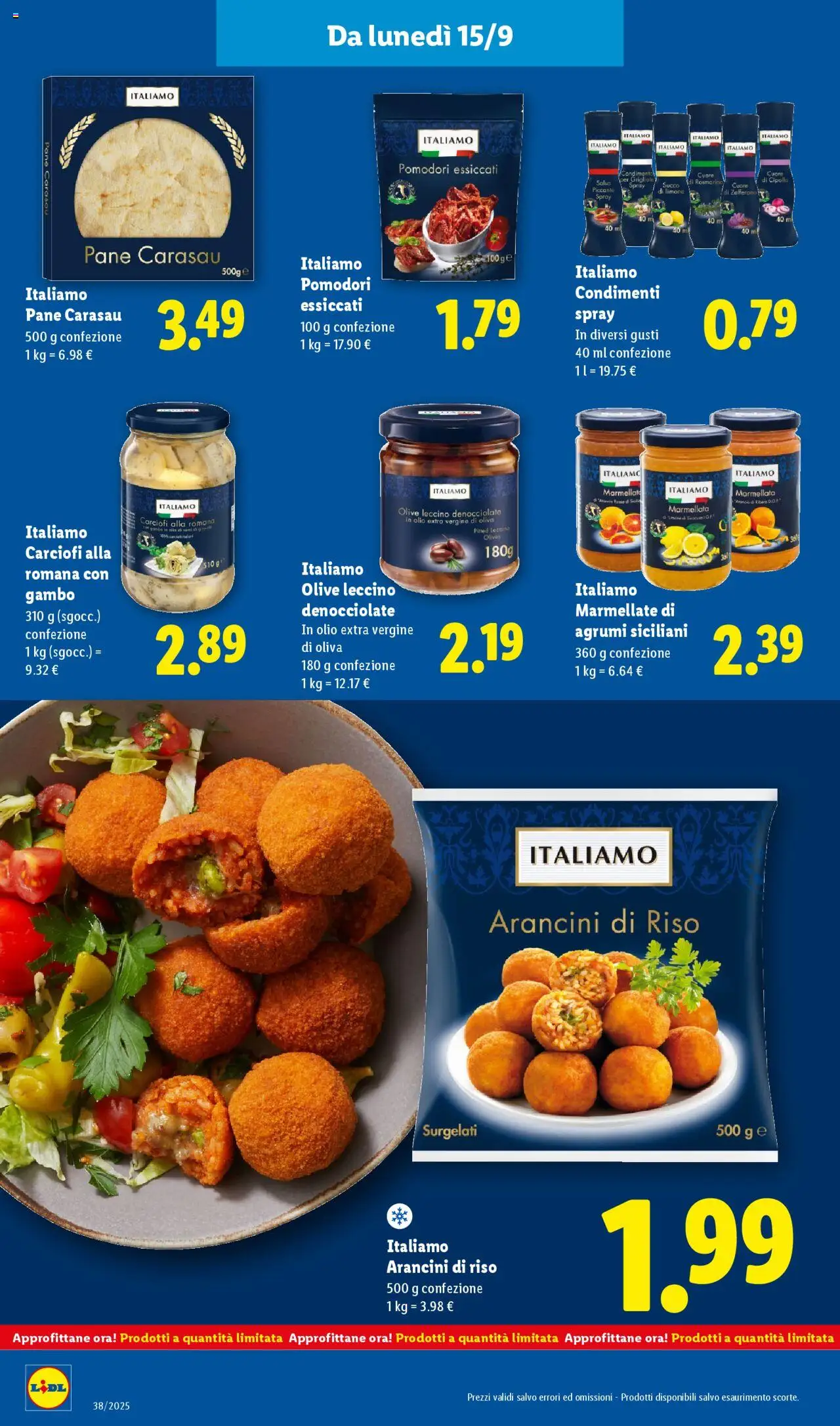 Volantino Lidl del 15.09.2025 | Pagina: 28 | Prodotti: Riso, Pomodori, Agrumi, Olio extra vergine