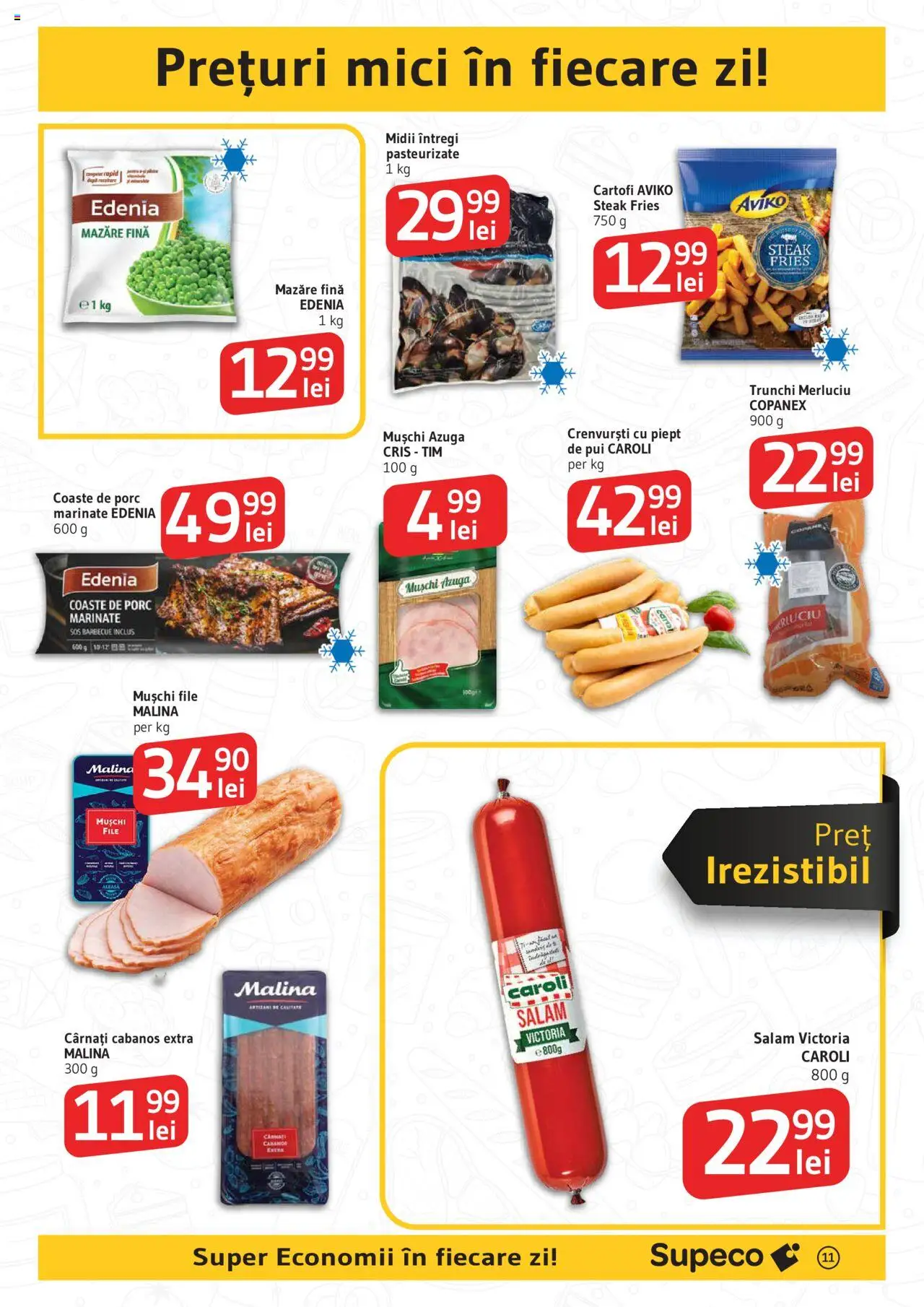 Catalog Supeco – valabil de la 21.08.2025 | Pagină: 11 | Produse: Hacıyatmaz Kedi Oyuncağı, Crenvurști, Salam, Cârnați