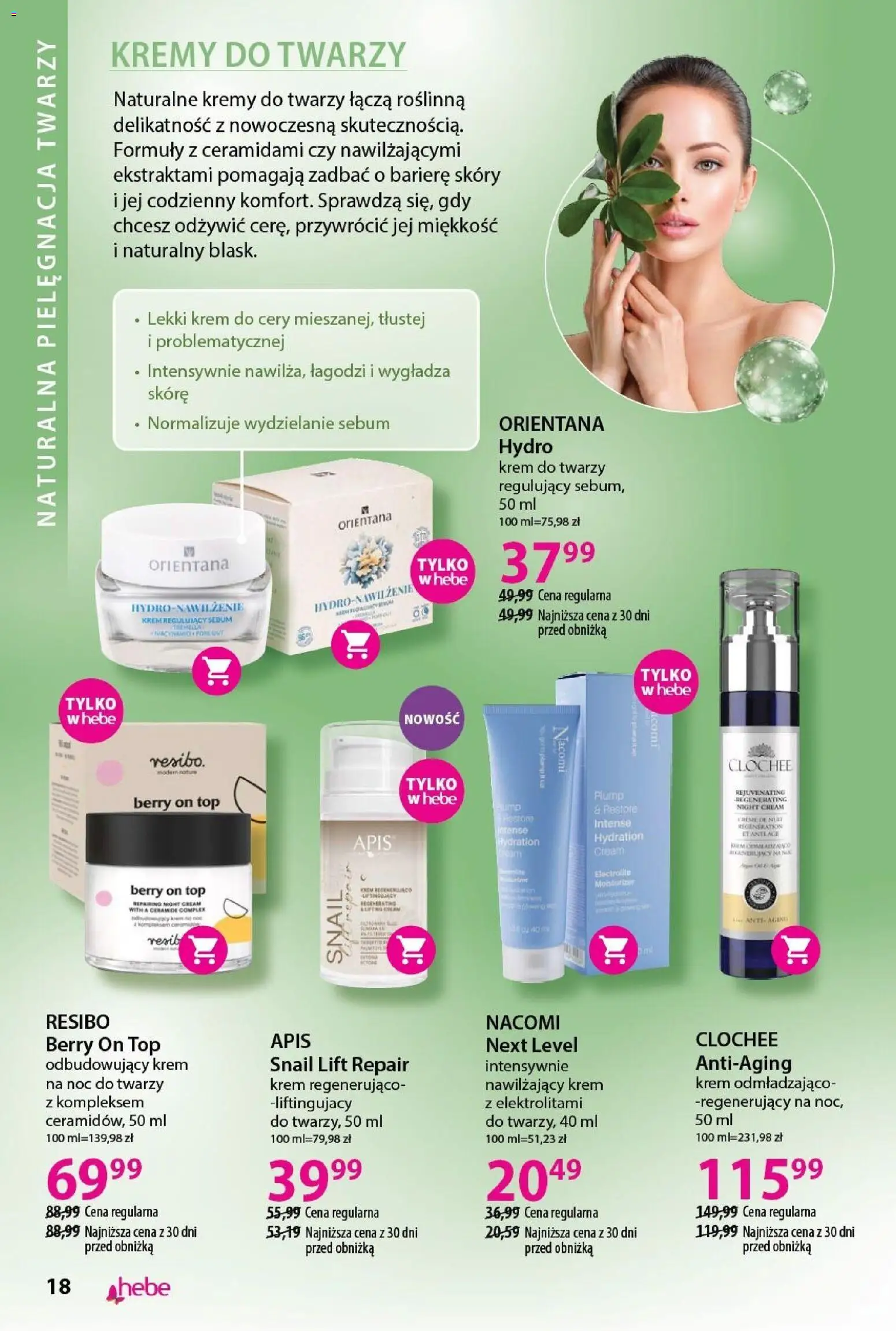 Hebe gazetka - Katalog od 19.03.2026 | Strona: 18 | Produkty: Top, Krem, Krem do twarzy