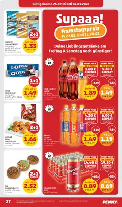 Penny Markt Flugblatt ab 26.02.2026 gültig | Seite: 27 | Produkte: Creme, Bier
