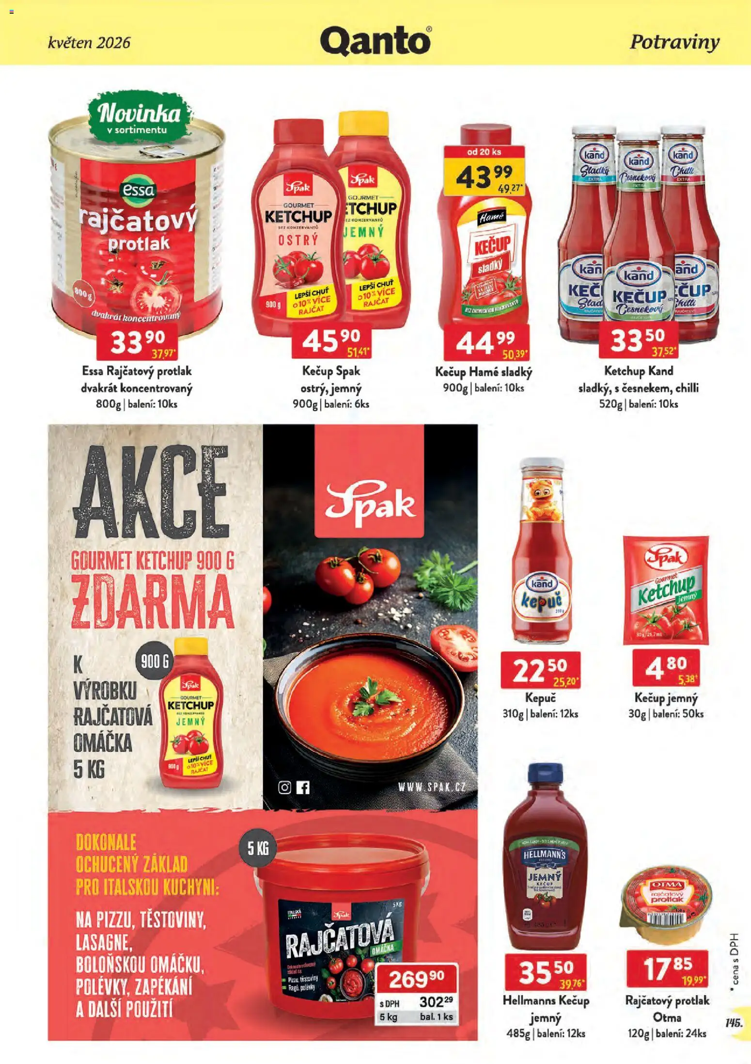 Astur & Qanto leták - Velkoobchod 05/2026 od 01.05.2026 | Strana: 145 | Produkty: Gourmet, Rajčatová omáčka, Hellmann's, Potraviny