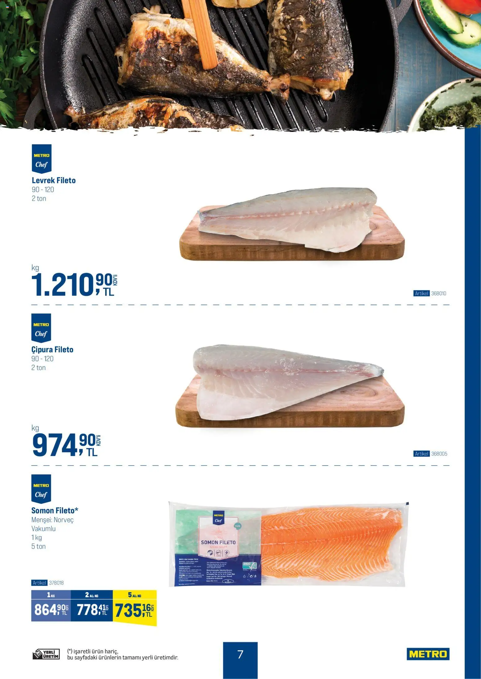 Metro - Dünya Mutfakları - 26.11.2025 tarihinden itibaren geçerlidir | Sayfa: 7 | Ürünler: Somon fileto, Somon, Levrek, Çipura