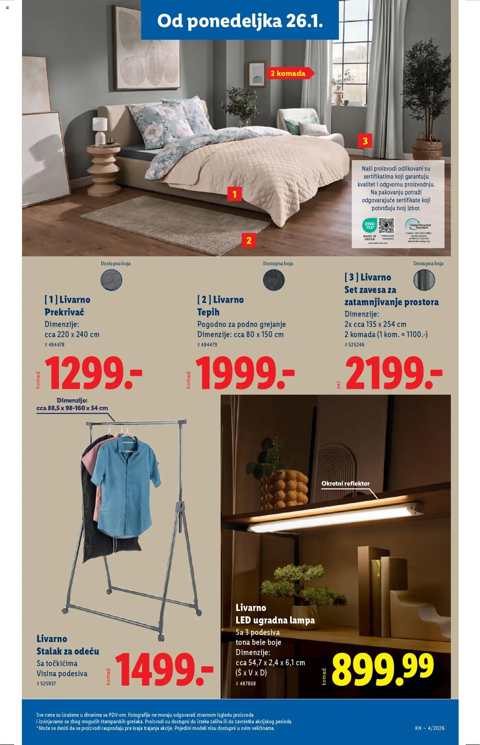 Lidl katalog - važi od 22.01.2026 | Strana: 63 | Proizvode: Tepih, Lampa, Zavesa, Reflektor