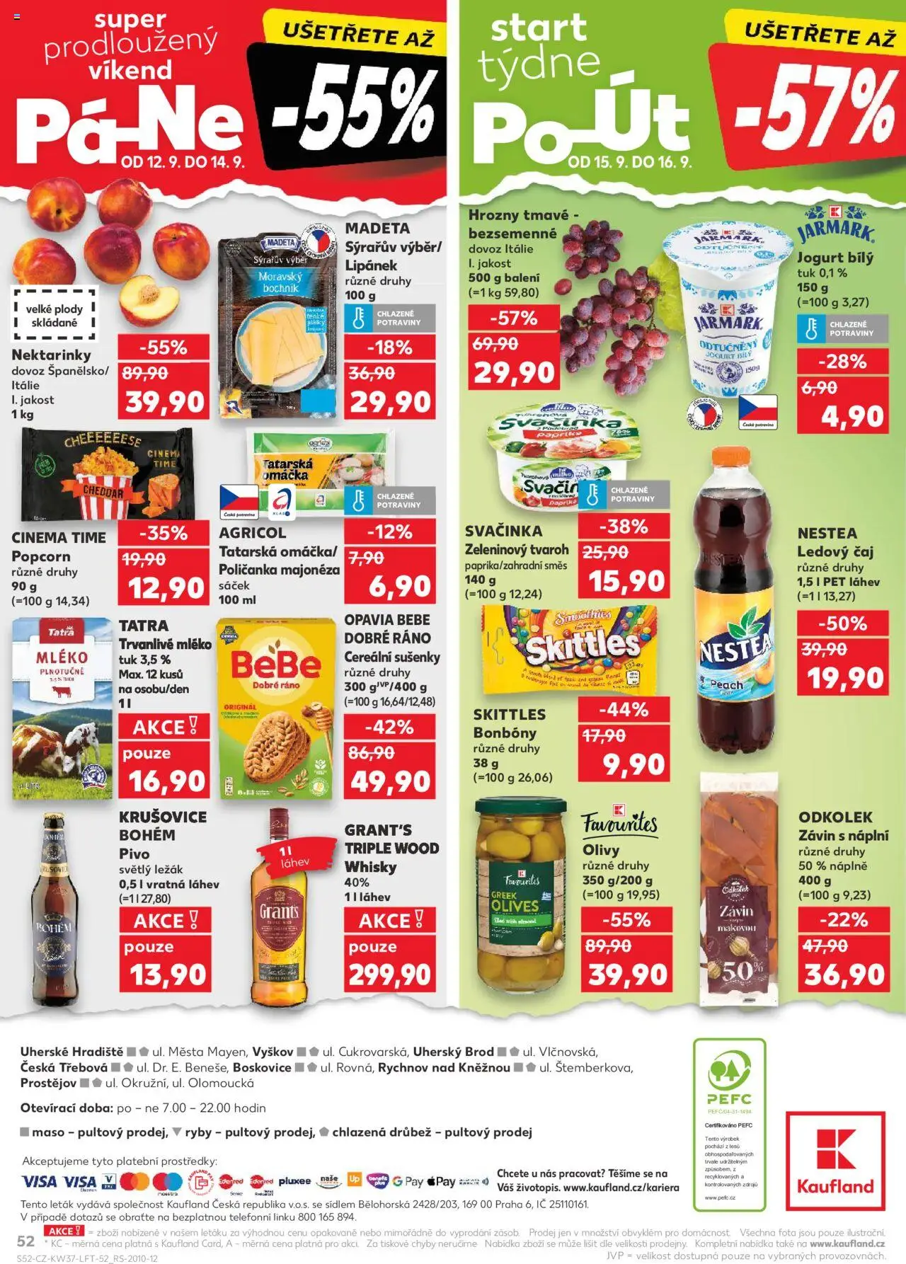 Kaufland leták od 10.09.2025 | Strana: 52 | Produkty: Nektarinky, Krušovice, Majonéza, Ledový čaj