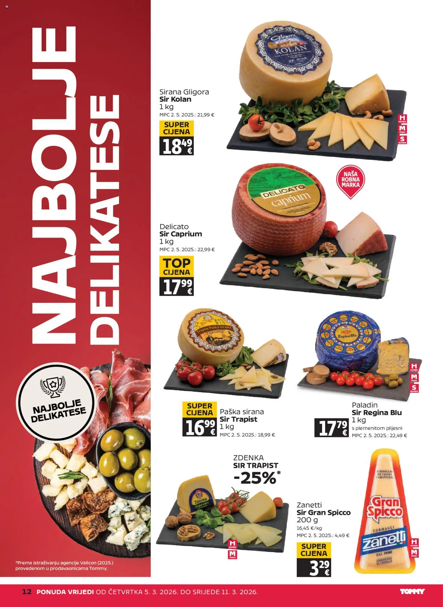 Tommy katalog | vrijedi od 05.03.2026 | Stranica: 12 | Proizvodi: Sir, Trapist