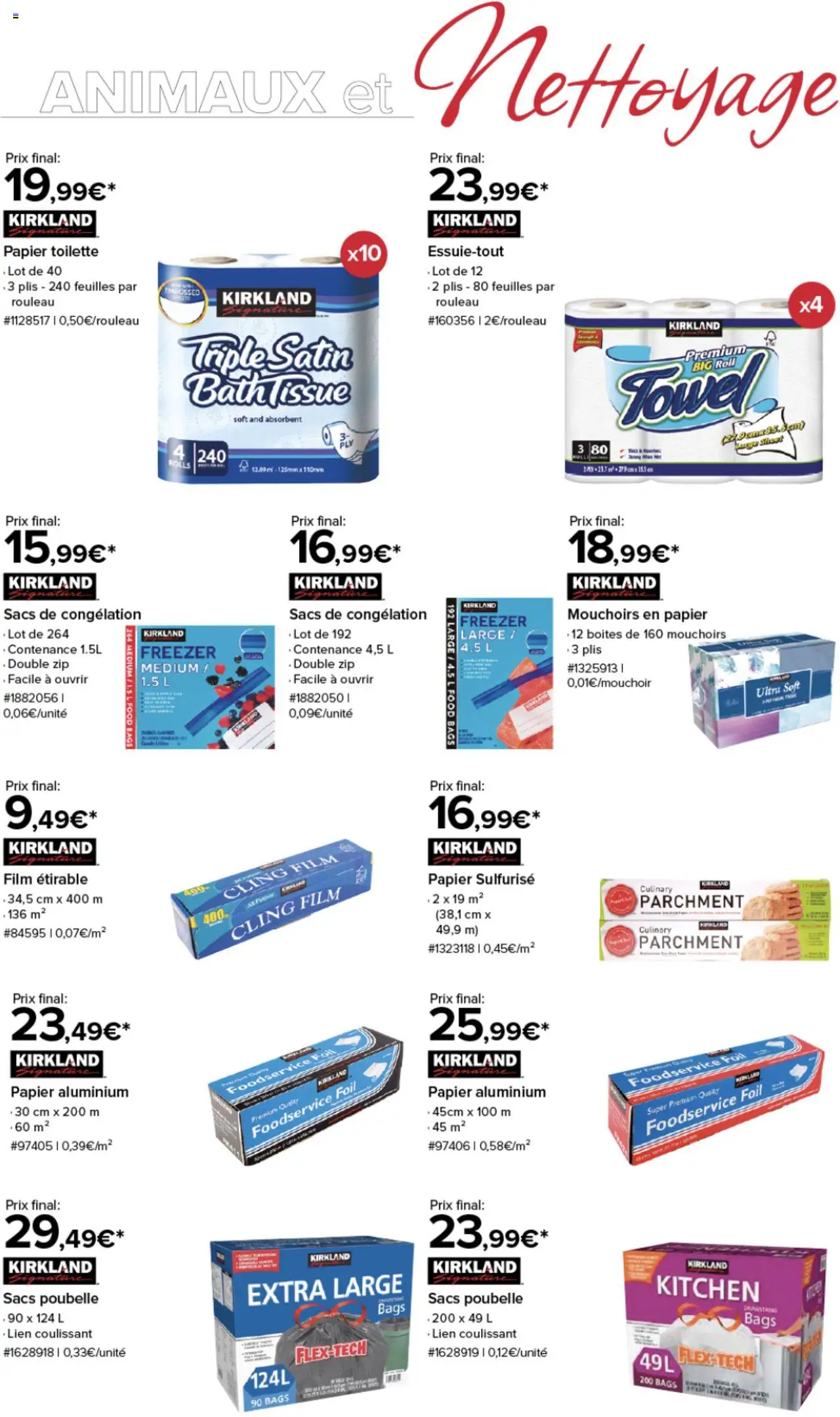 {H1} | Page: 4 | Produits: Papier toilette, Rouleau, Papier aluminium, Sacs poubelle