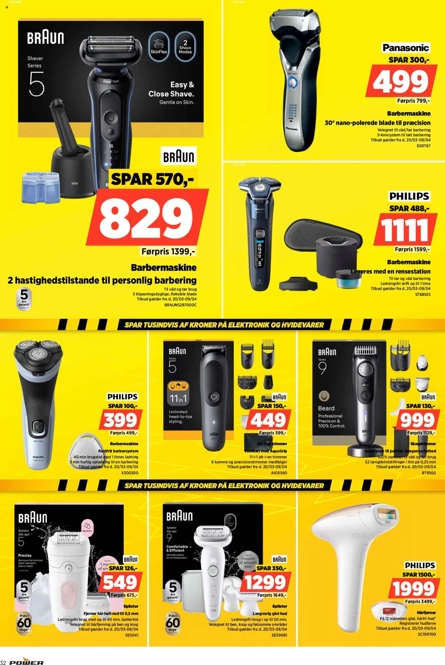 Power tilbudsavis – gyldig fra 20.03.2026 | Side: 32 | Produkter: Barbermaskine, Epilator