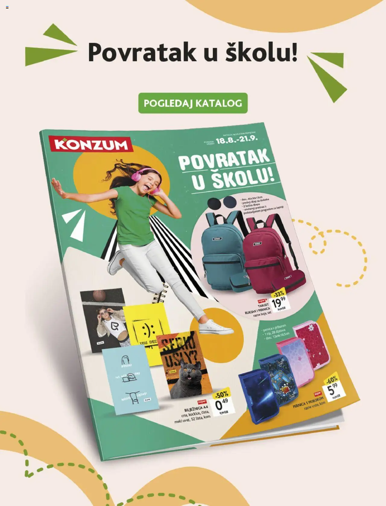 Konzum katalog | vrijedi od 20.08.2025 | Stranica: 34 | Proizvodi: Pernica, Ruksak, Notebook, Bilježnica