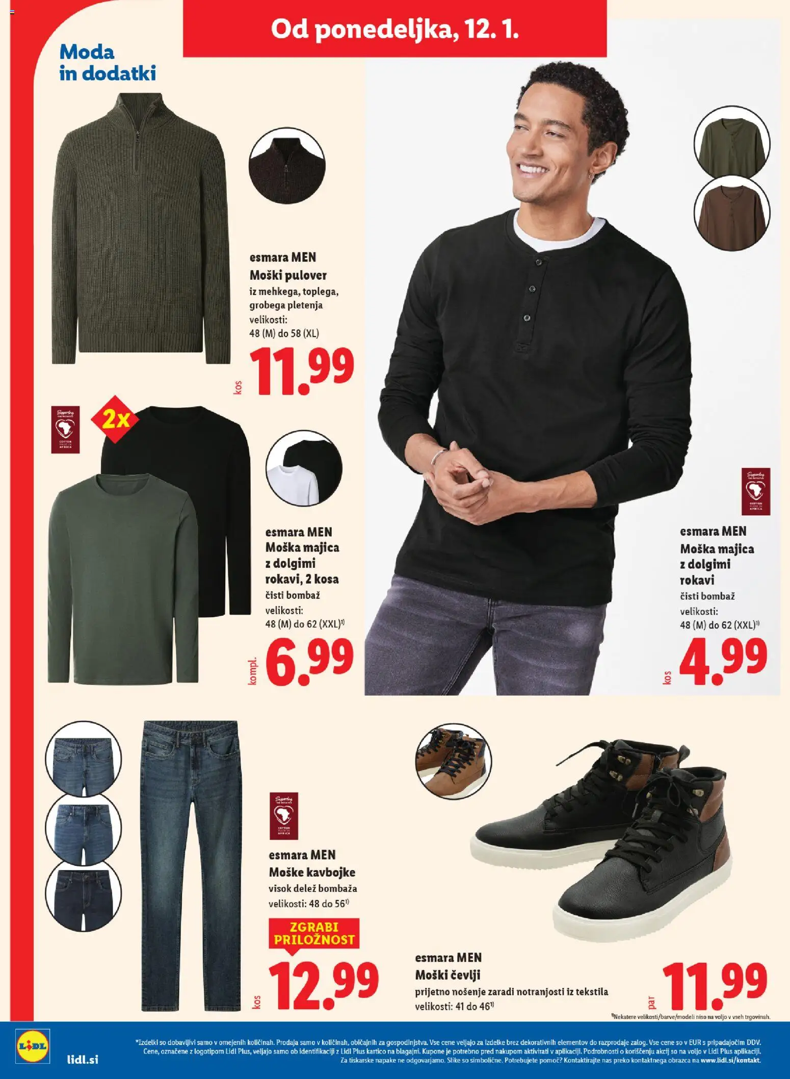Novi Lidl katalog ponudbe – veljaven od 08.01.2026 | Stran: 42 | Izdelki: Majica, Pulover, Cevlji, Kavbojke