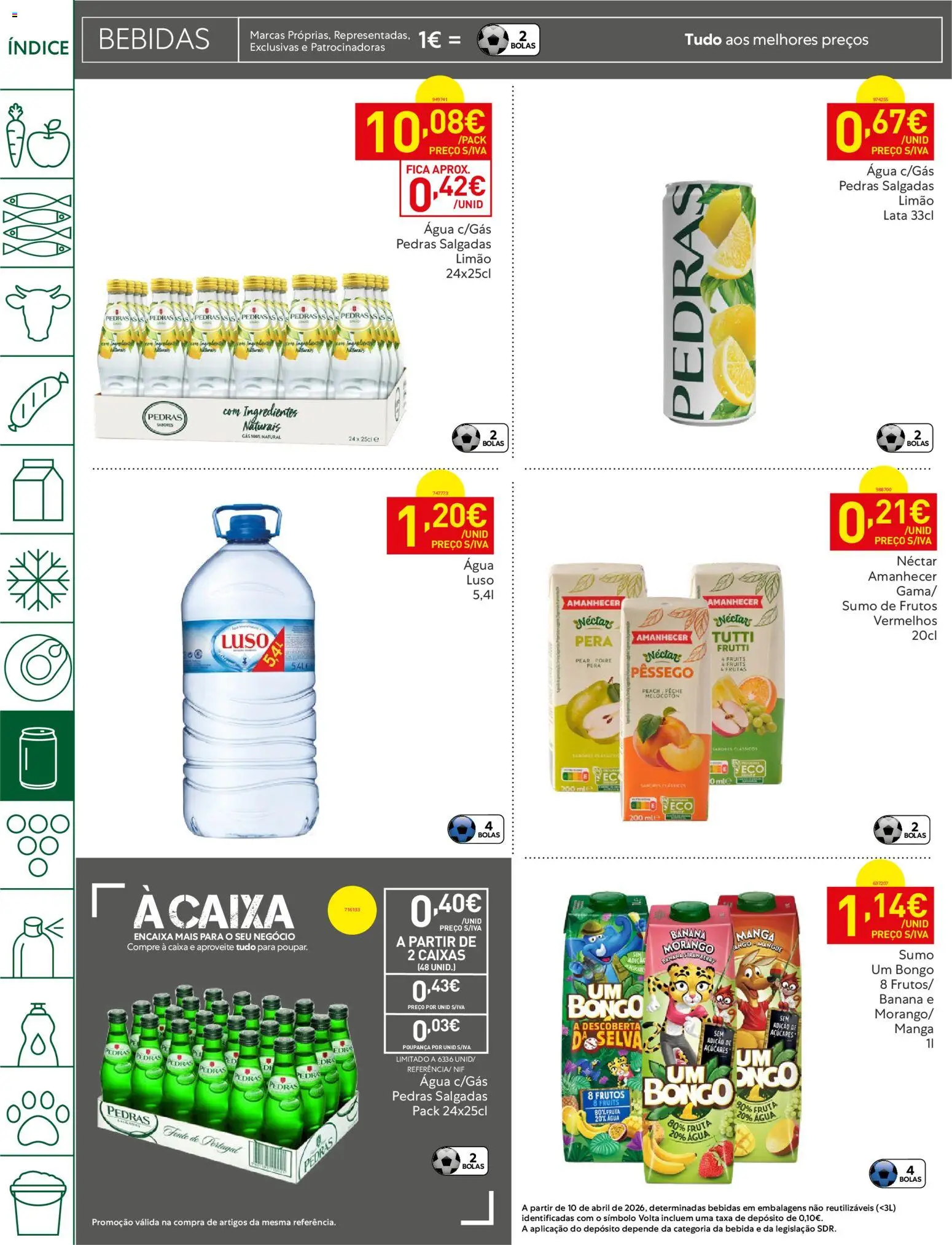 Recheio folheto │ válido de 28.04.2026 | Página: 32 | Produtos: Agua, Banana, Caixa, Sumo