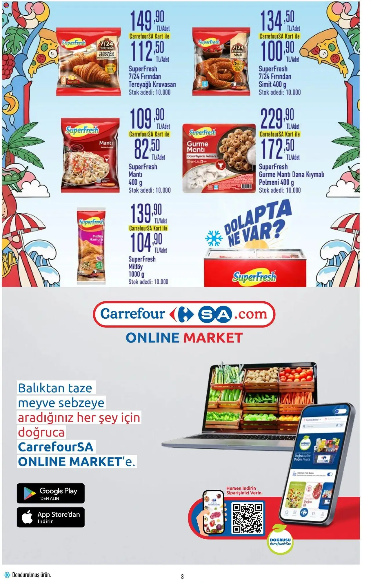 CarrefourSA Katalog - 01.08.2025 tarihinden itibaren geçerlidir | Sayfa: 8 | Ürünler: Simit, Meyve