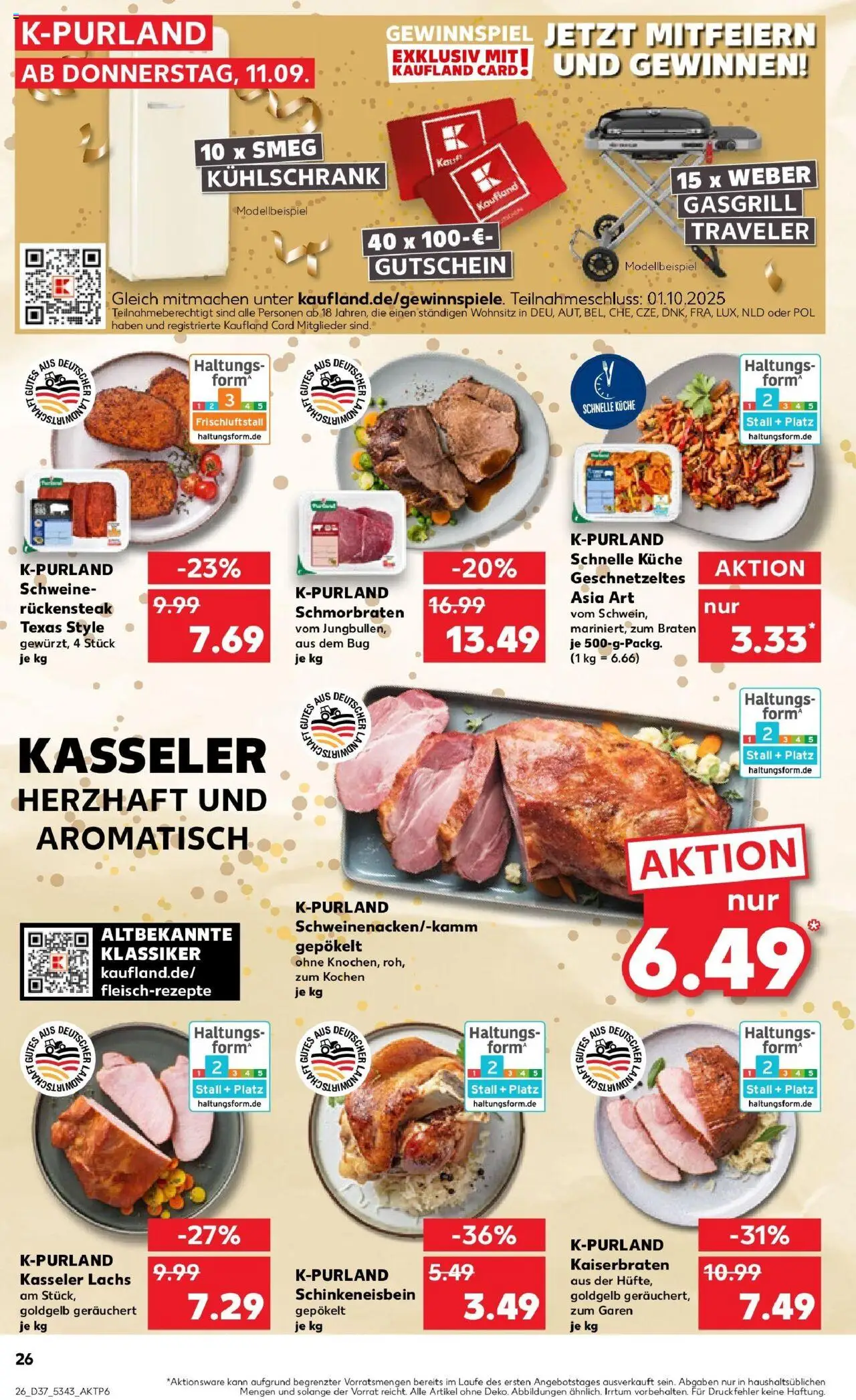 Kaufland prospekt Straubing	 – gültig ab 14.09.2025 | Seite: 26 | Produkte: Grill, Kühlschrank, Lachs, Steak