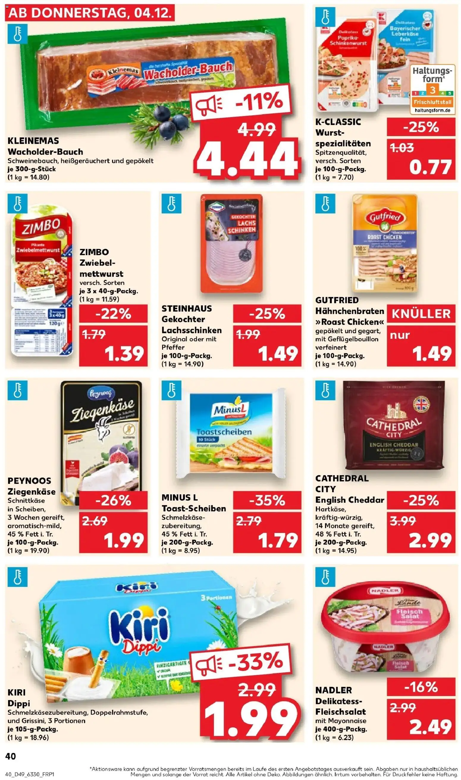Kaufland prospekt Salzgitter	 – gültig ab 08.12.2025 | Seite: 40 | Produkte: Pfeffer, Schinken, Fleisch, Leberkase