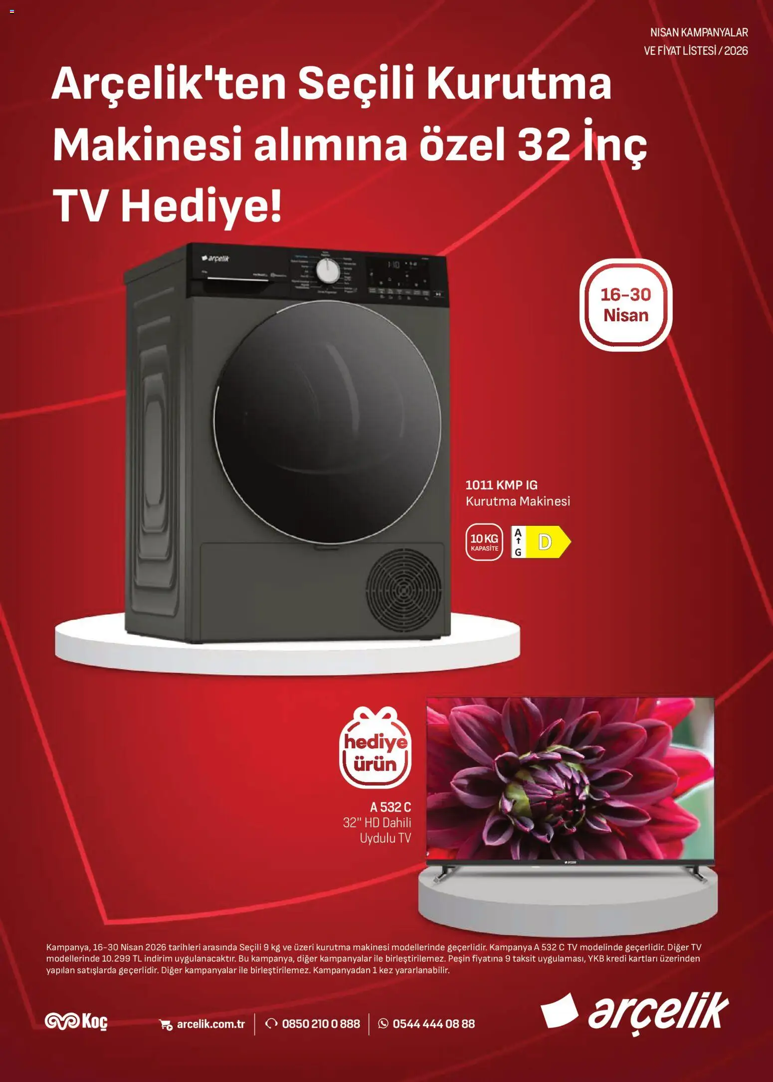 Arçelik Katalog - 16.04.2026 tarihinden itibaren geçerlidir | Sayfa: 5 | Ürünler: Kurutma makinesi, TV