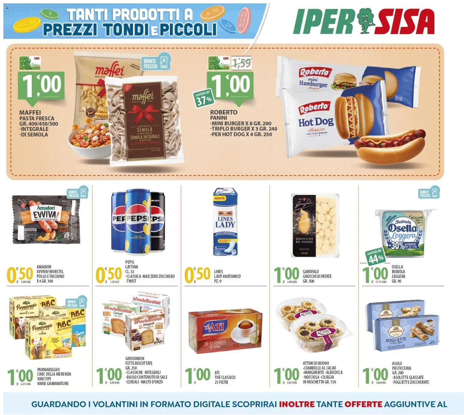 Volantino SISA del 04.11.2025 | Pagina: 2 | Prodotti: Tè, Patate, Fette biscottate, Pepsi