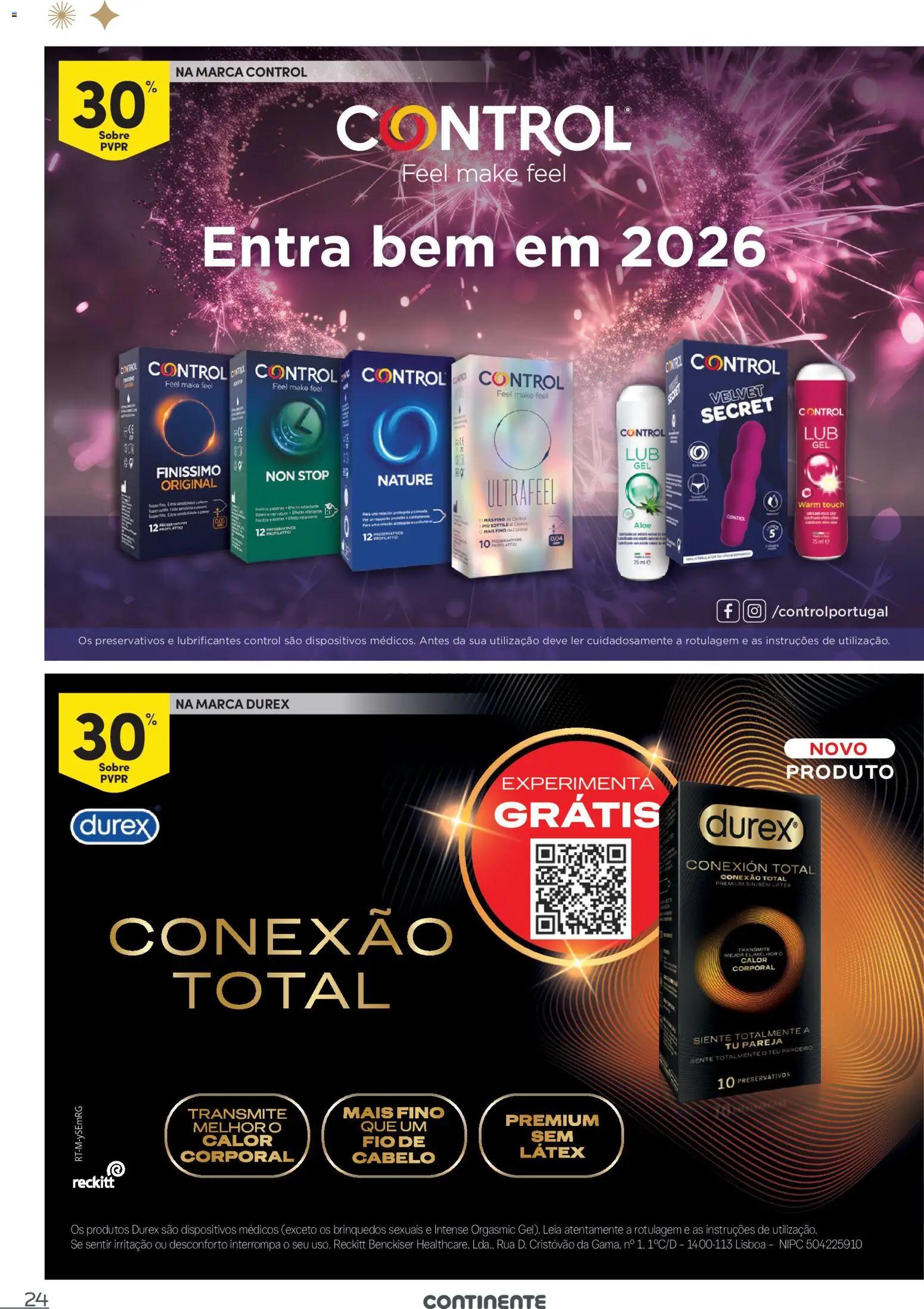 Continente - Festeje o Ano em beleza │ válido de 09.12.2025 | Página: 24 | Produtos: Preservativos