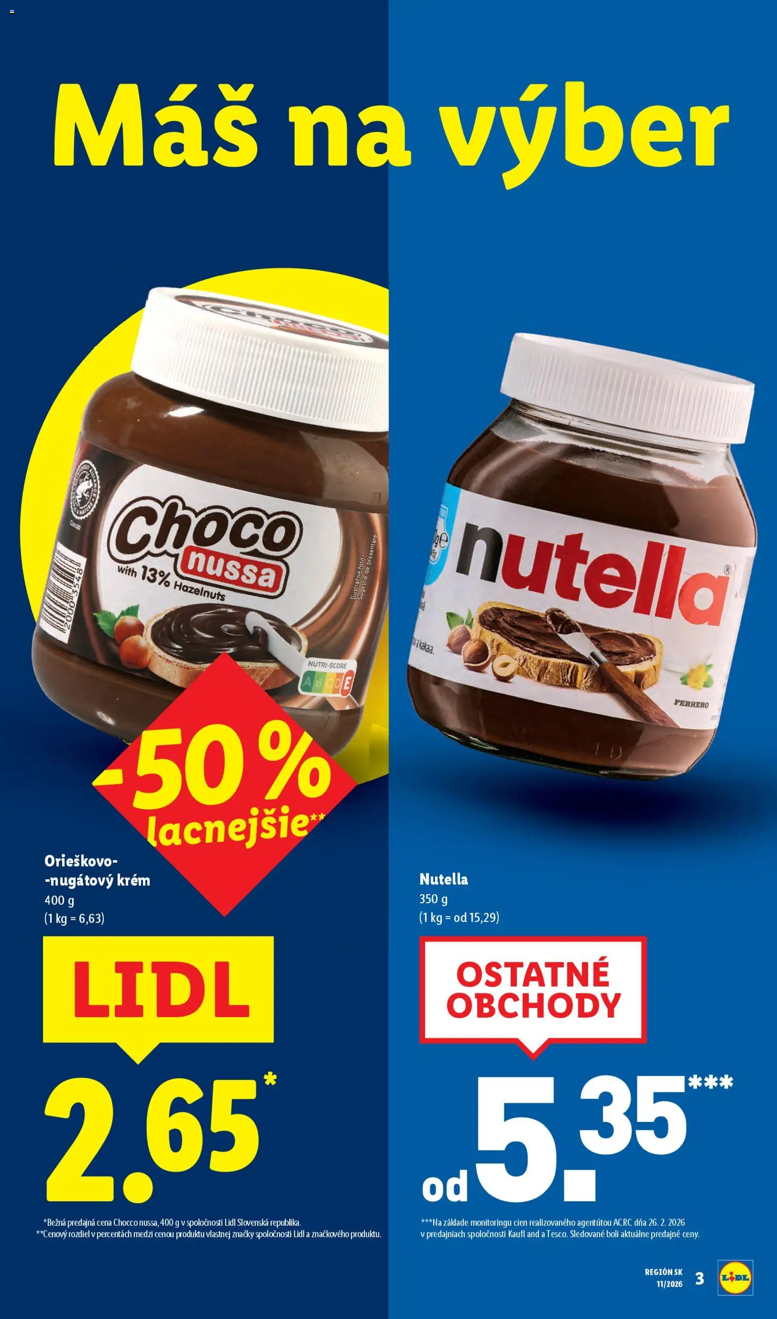 Nové Lidl akcie – leták je platný od 09.03.2026 | Strana: 3 | Produkty: Krém, Nutella