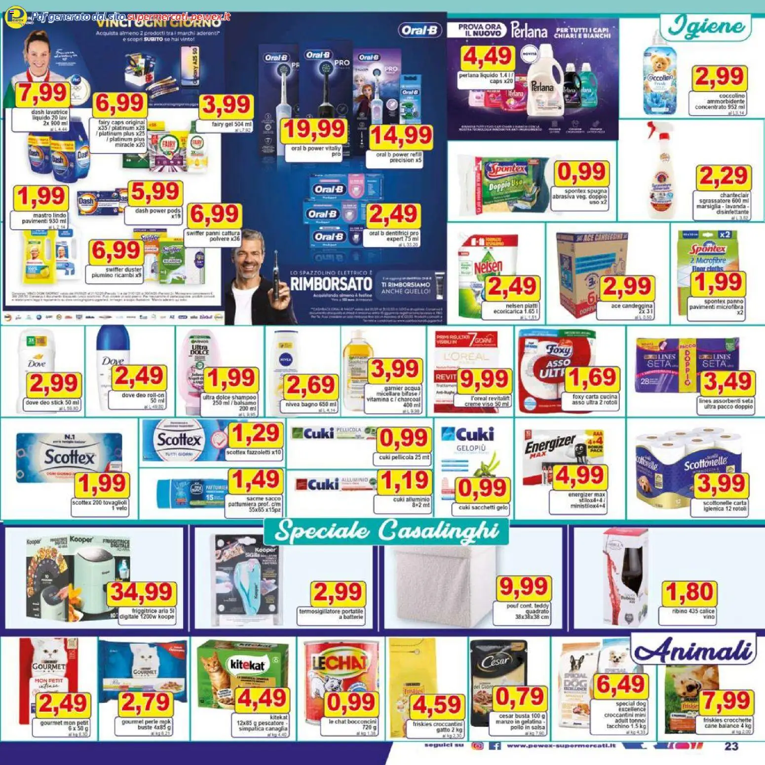 Volantino Pewex del 16.12.2025 | Pagina: 23 | Prodotti: Spazzolino, Salsa, Pattumiera, Spazzolino elettrico