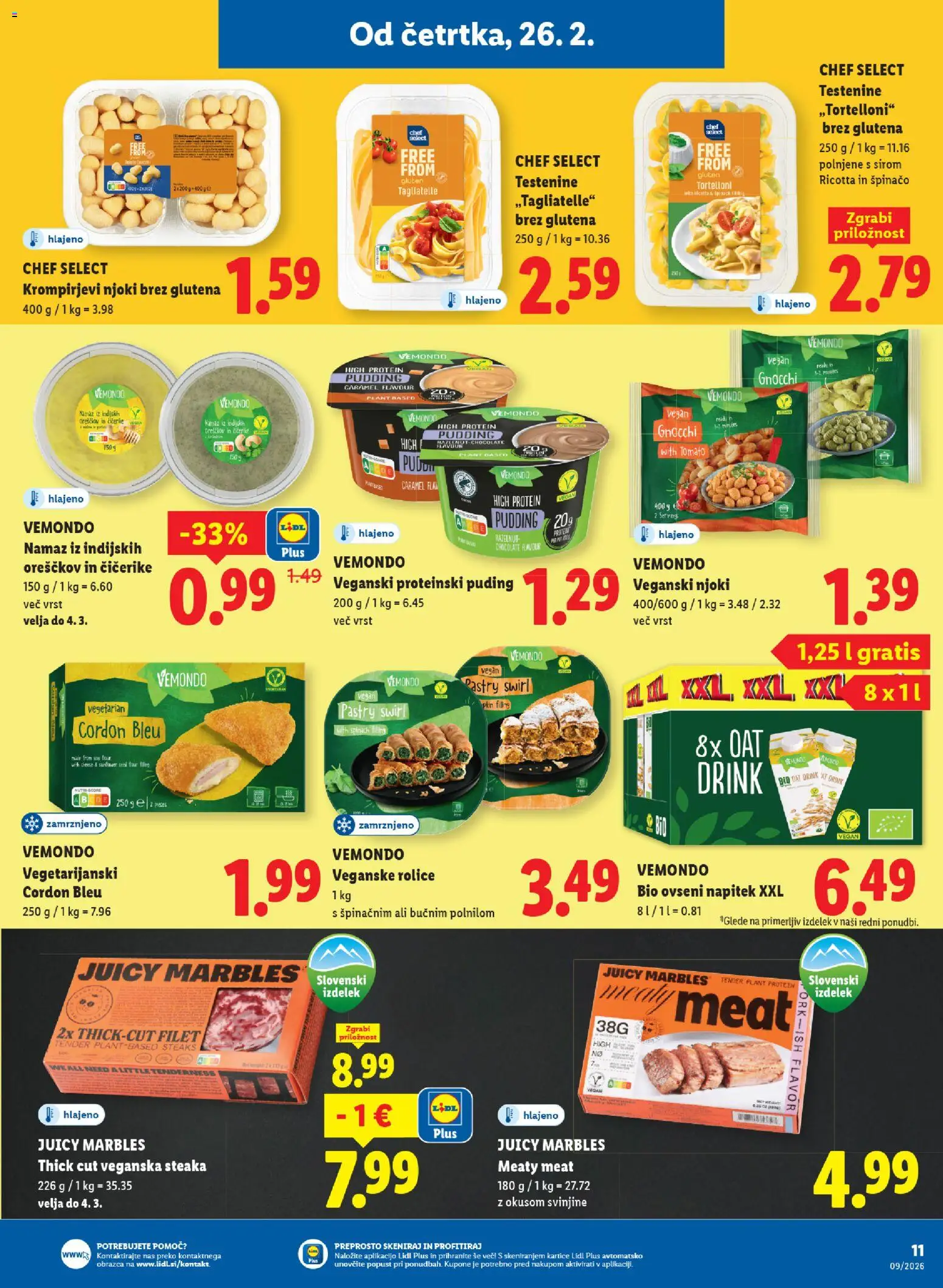 Novi Lidl katalog ponudbe – veljaven od 26.02.2026 | Stran: 13 | Izdelki: Puding, Namaz, Njoki, Testenine