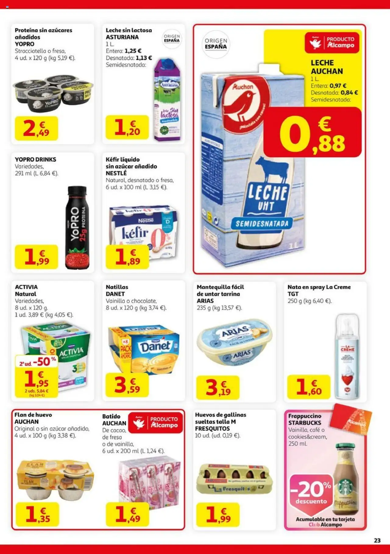 Alcampo - HP catalan  │ válido desde el 14.08.2025 | Página: 23 | Productos: Leche sin lactosa, Leche, Huevos, Café