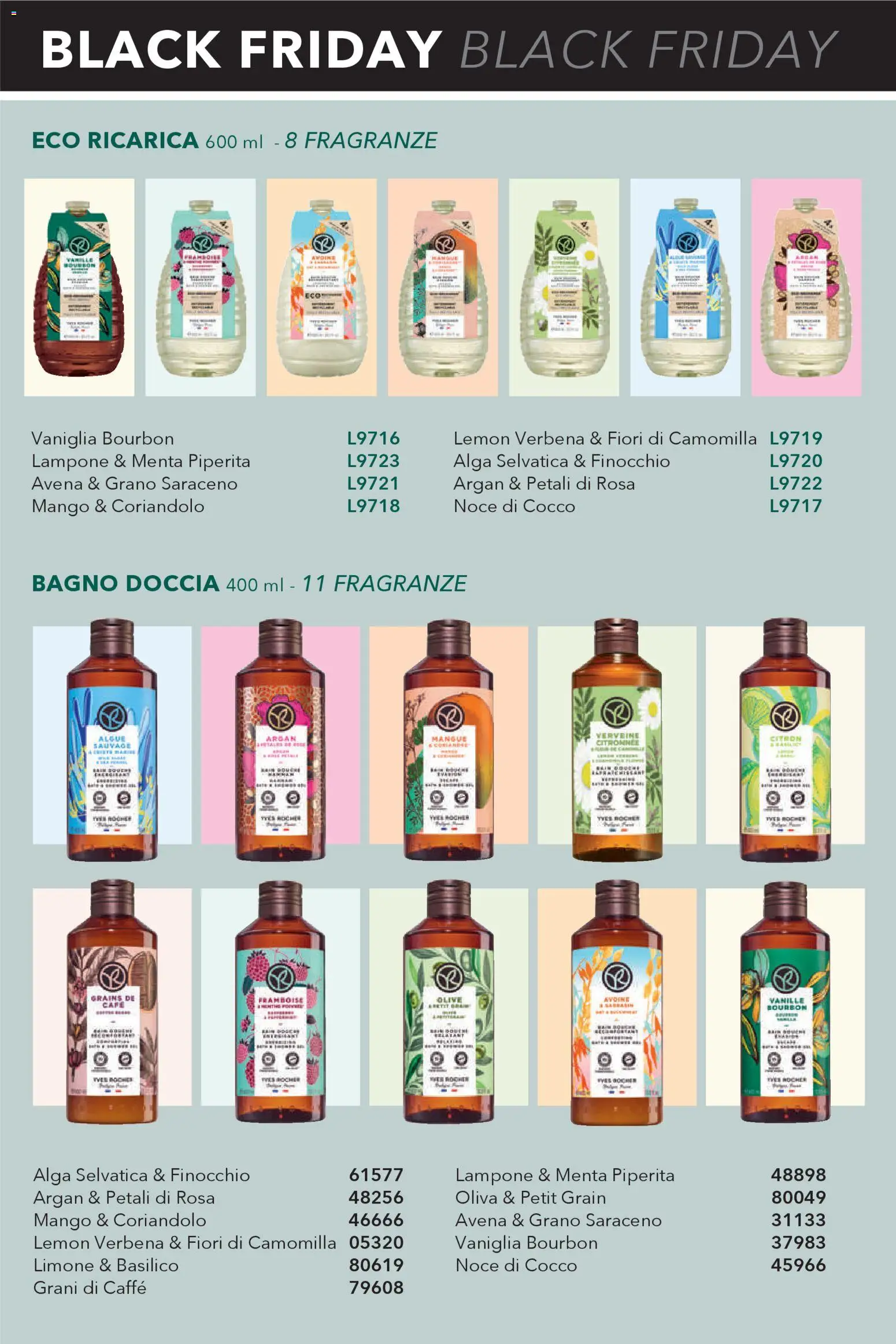 Volantino Yves Rocher del 11.11.2025 | Pagina: 30 | Prodotti: Olive, Basilico, Menta, Bagno