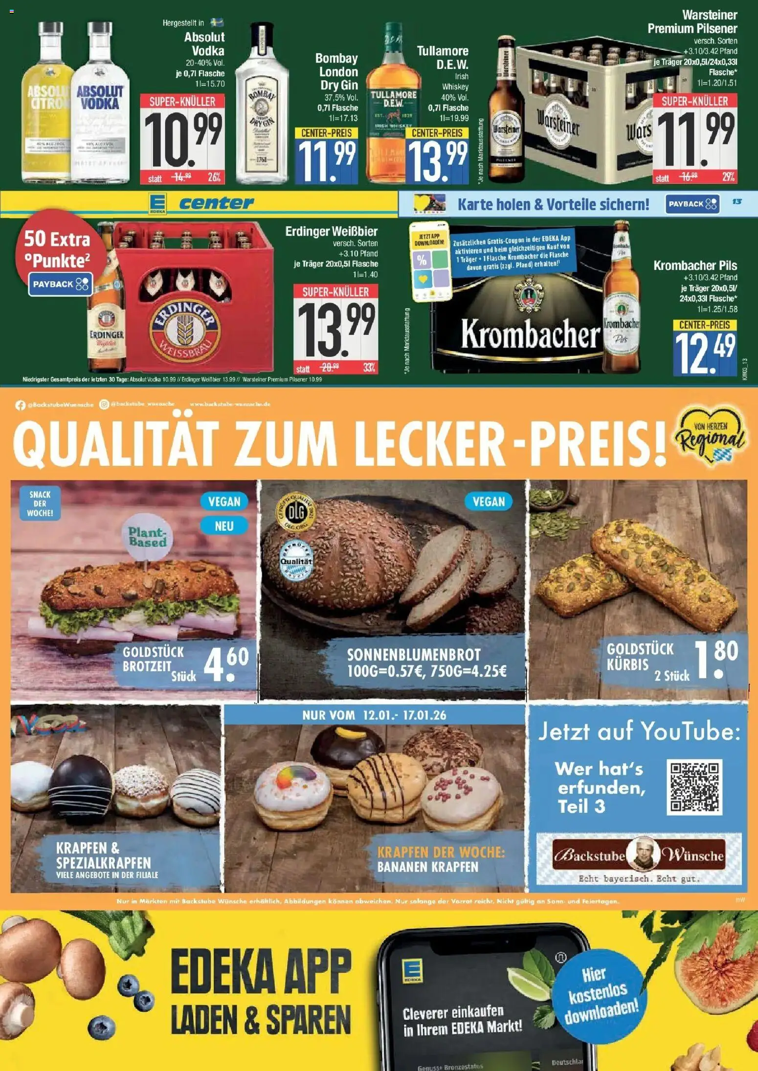 Edeka prospekt Bad Reichenhall	 – gültig ab 11.01.2026 | Seite: 13 | Produkte: Weißbier, Donuts, Kürbis, Gin