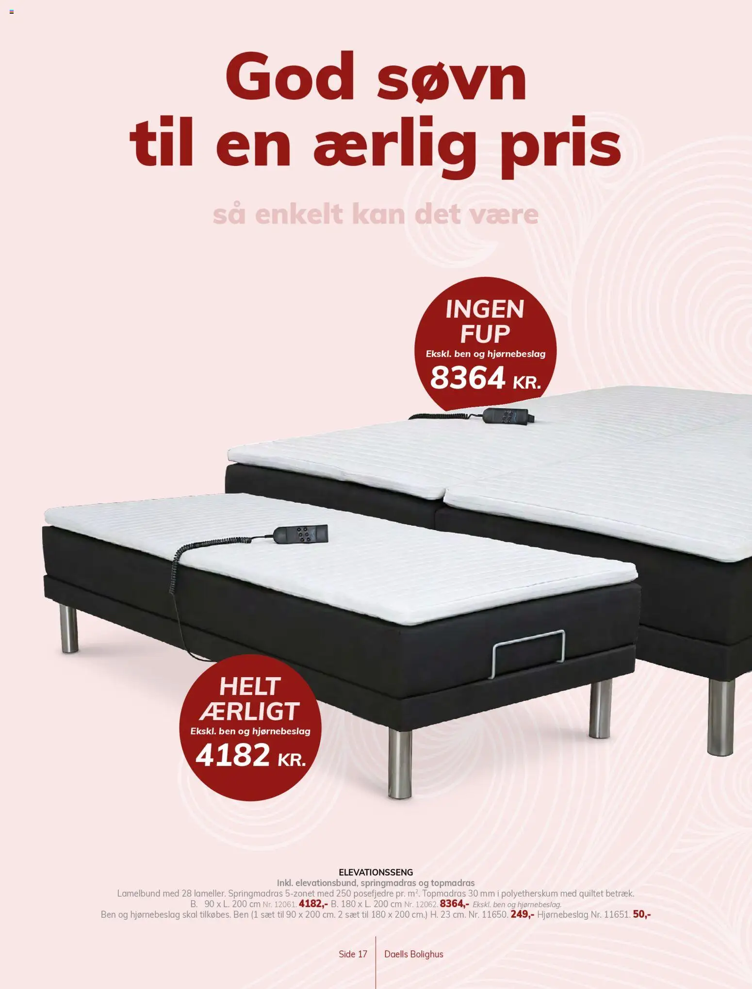 Daells Bolighus tilbudsavis – gyldig fra 29.04.2026 | Side: 17 | Produkter: Elevationsseng
