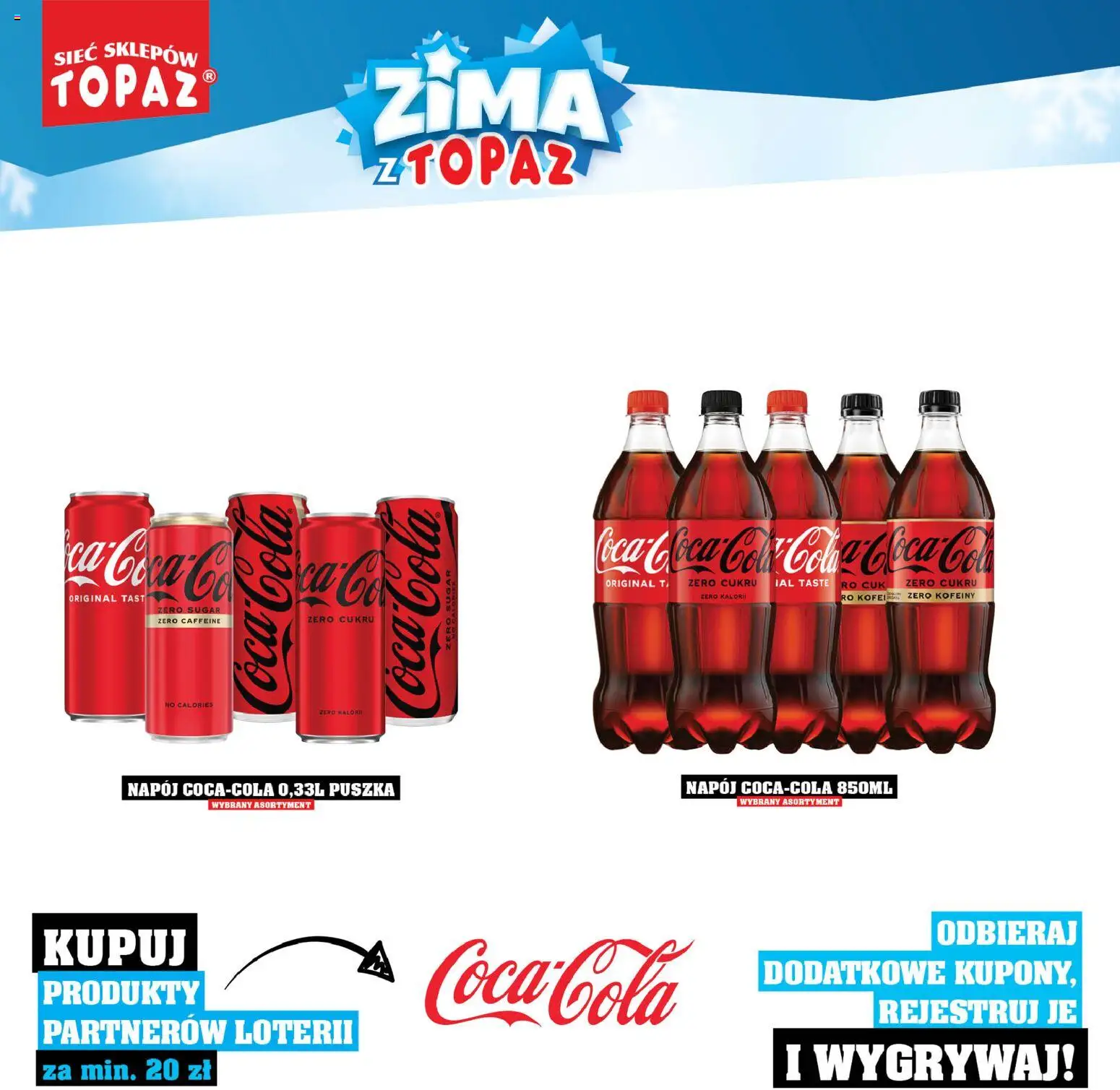 Topaz Gazetka - Katalog Produktów Objętych Loterią od 01.12.2025 | Strona: 52 | Produkty: Coca cola