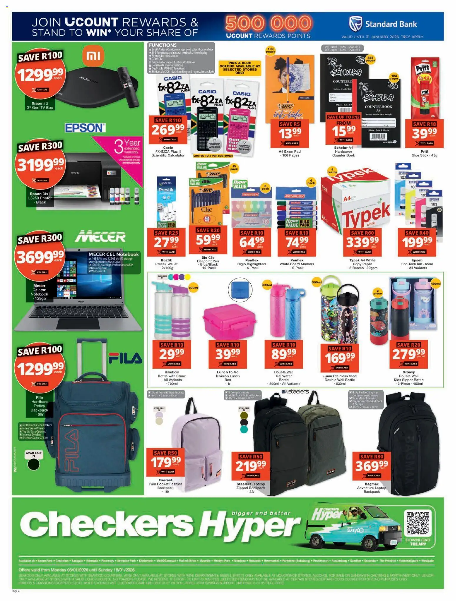 New Checkers catalogue – valid from 05.01.2026 | Page: 4 | Products: Notebook, Box, Pen, Seafood