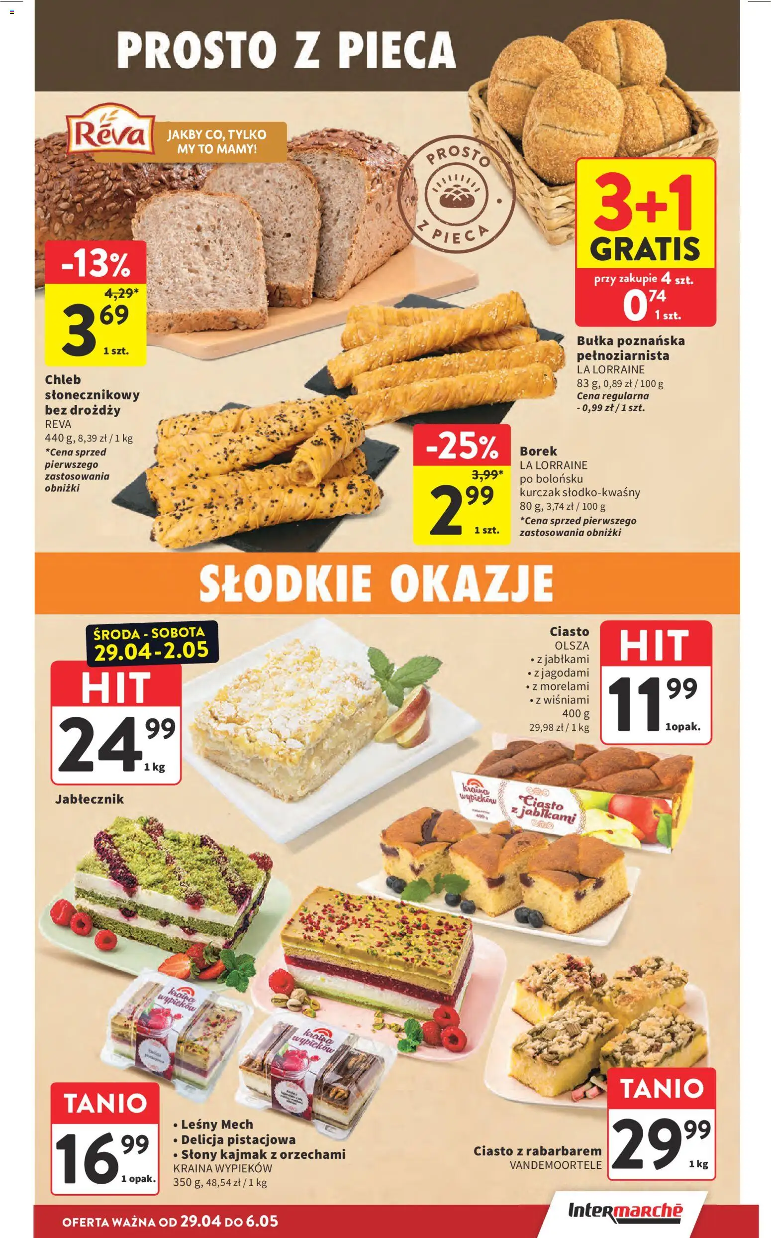 Intermarche gazetka od 29.04.2026 | Strona: 19 | Produkty: Ciasto, Kajmak, Chleb, Bułka poznańska