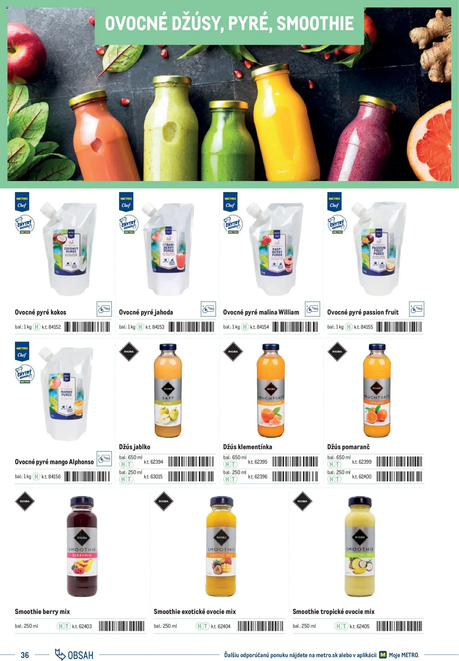 Nové Metro akcie – leták je platný od 01.01.2025 | Strana: 36 | Produkty: Džús, Ariel, Mango, Ovocie