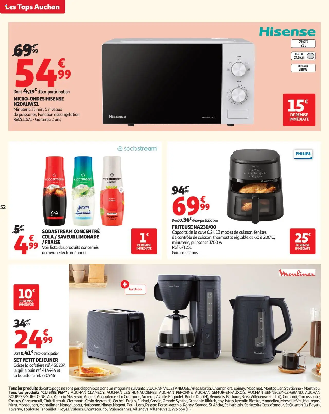 {H1} | Page: 52 | Produits: Bouilloire, Friteuse, Sodastream, Pain