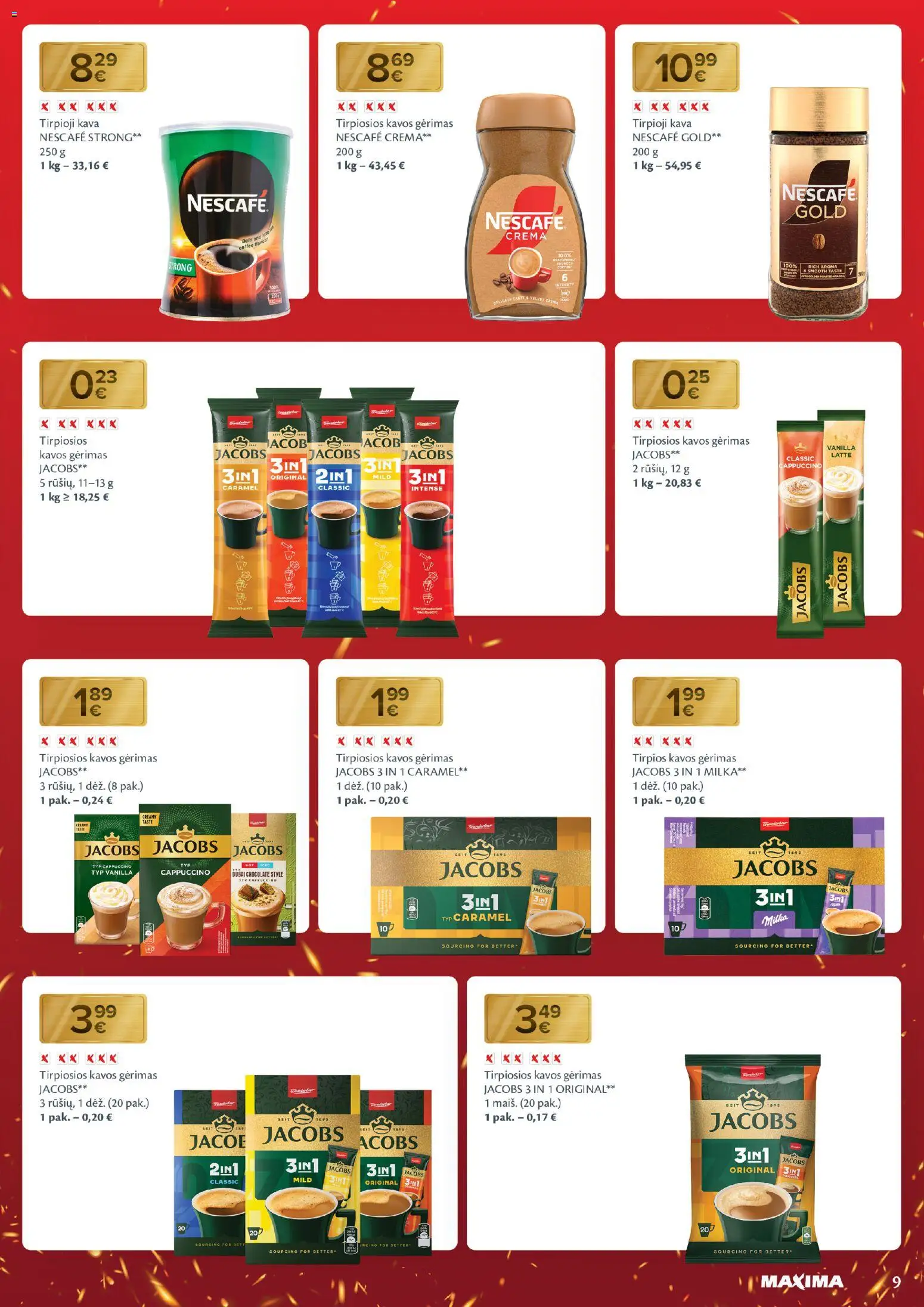 MAXIMA akcijos nuo 18.11.2025 | Puslapis: 9 | Prekių: Tirpioji kava, Kava