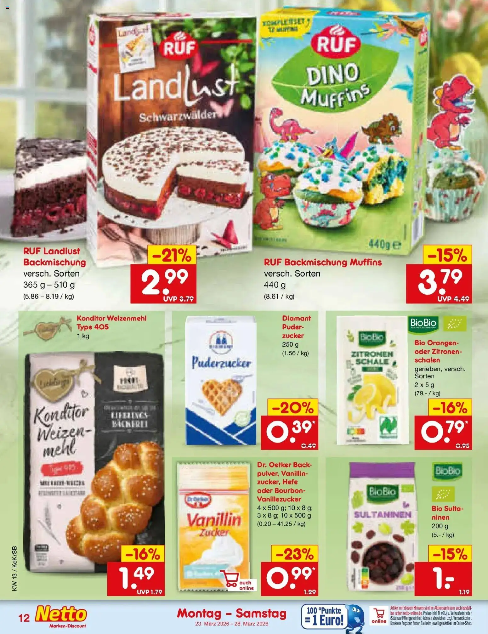 Netto Marken-Discount Prospekt Kruft	 – gültig ab 23.03.2026 | Seite: 12 | Produkte: Mehl, Orangen, Zucker, Zitronen