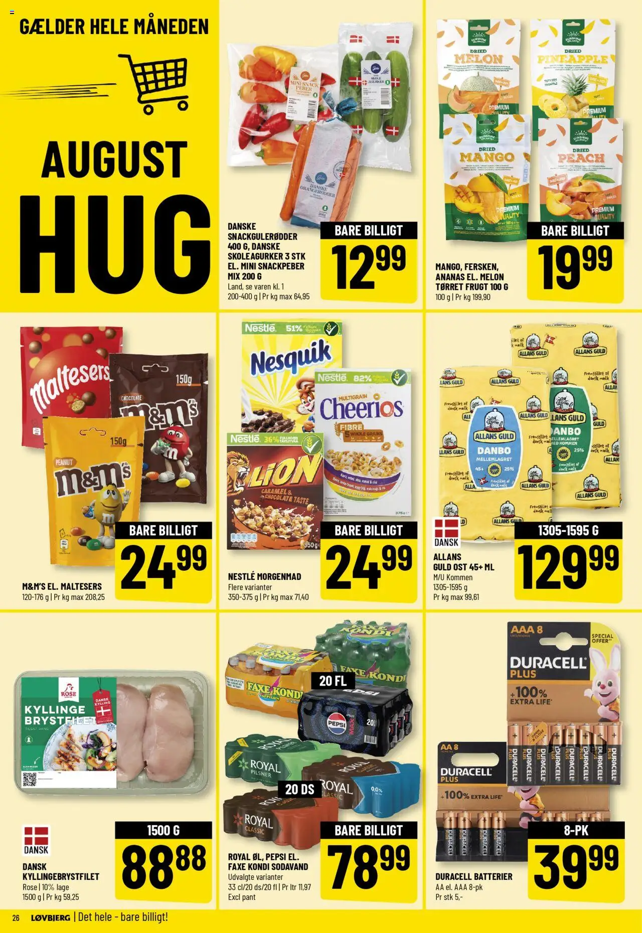 Løvbjerg Tilbudsavis gyldig fra 08.08.2025 | Side: 28 | Produkter: Snackpeber, Sodavand, Batterier, Tørret frugt