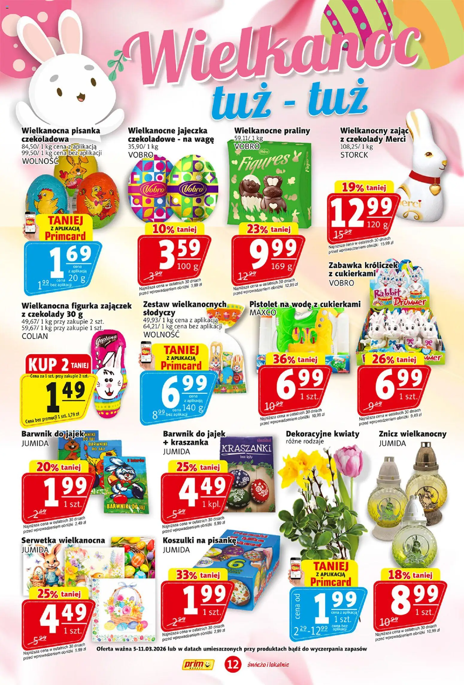 Prim Market gazetka od 05.03.2026 | Strona: 12 | Produkty: Czekolady, Czekoladowa, Praliny, Merci