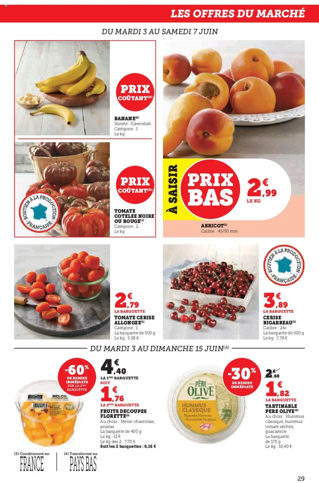  | Page: 29 | Produits: Melon, Olive, Banane, Tomate cerise