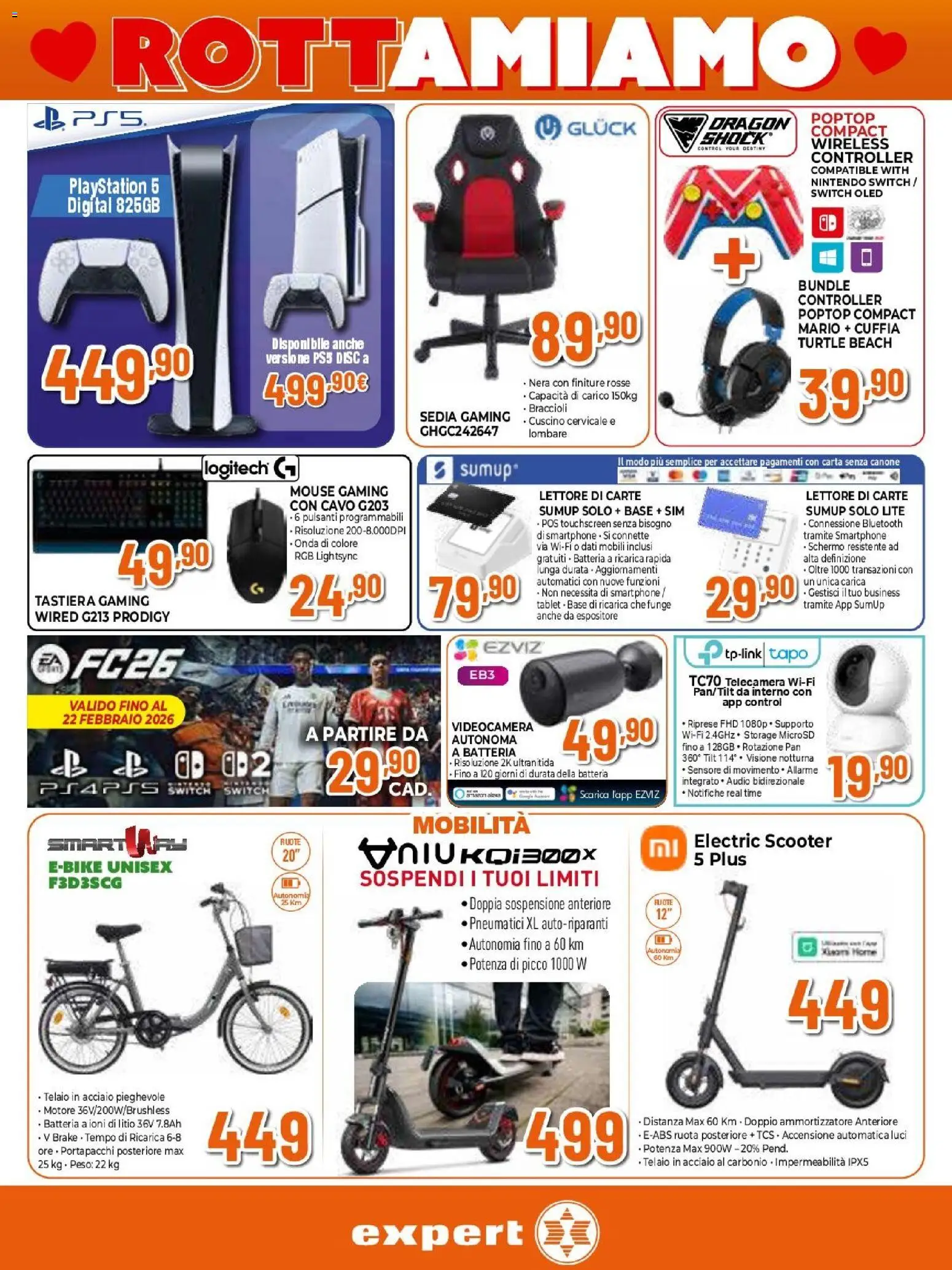 Volantino Expert del 12.02.2026 | Pagina: 6 | Prodotti: Tablet, Tastiera, Audio, Batteria