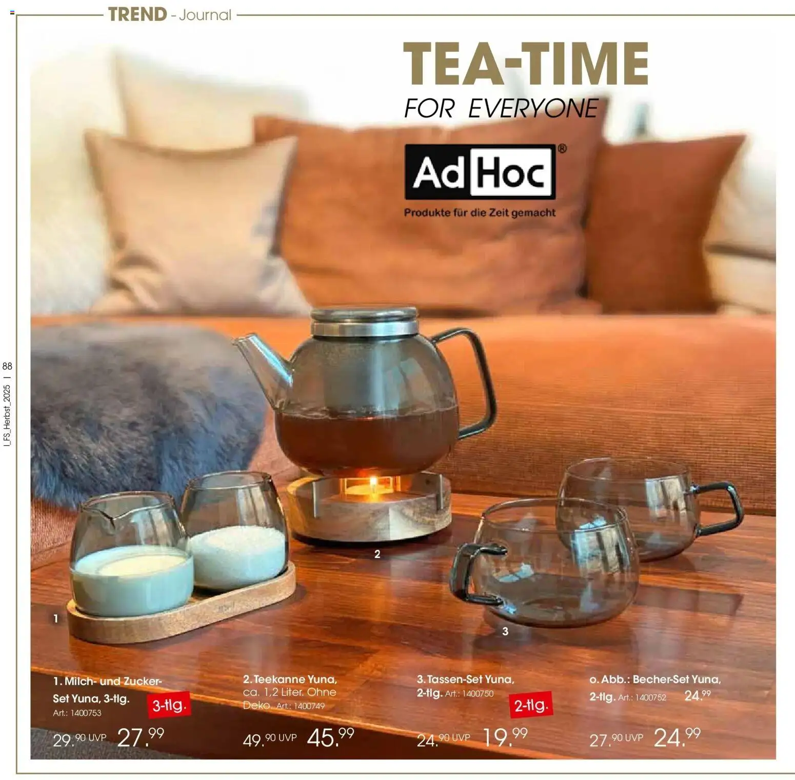 Zurbrüggen - Zurbrüggen: Raum für neue Lieblingsstücke – gültig ab 19.10.2025 | Seite: 88 | Produkte: Milch, Zucker, Teekanne