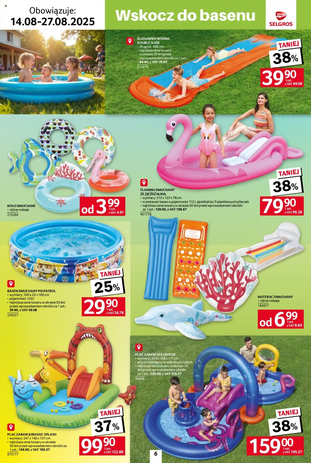 Selgros cash&carry - Katalog Hot Summer od 14.08.2025 | Strona: 6 | Produkty: Materac, Basen
