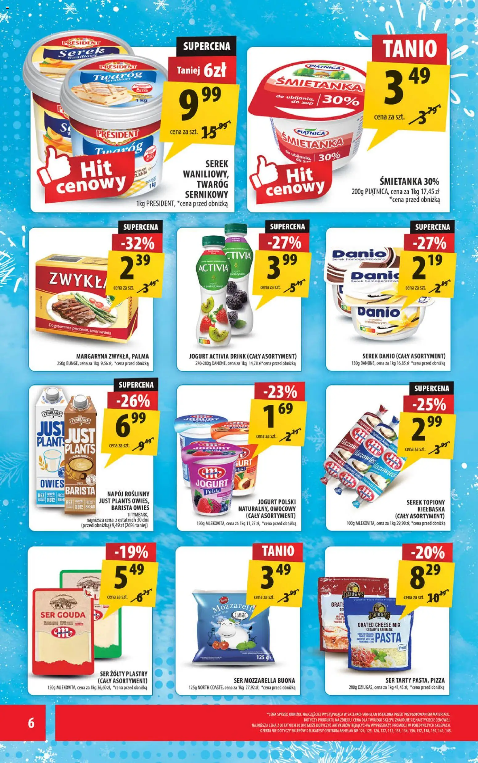 Arhelan Gazetka od 29.12.2025 | Strona: 6 | Produkty: Delikatesy, Serek topiony, Krem, Ser gouda