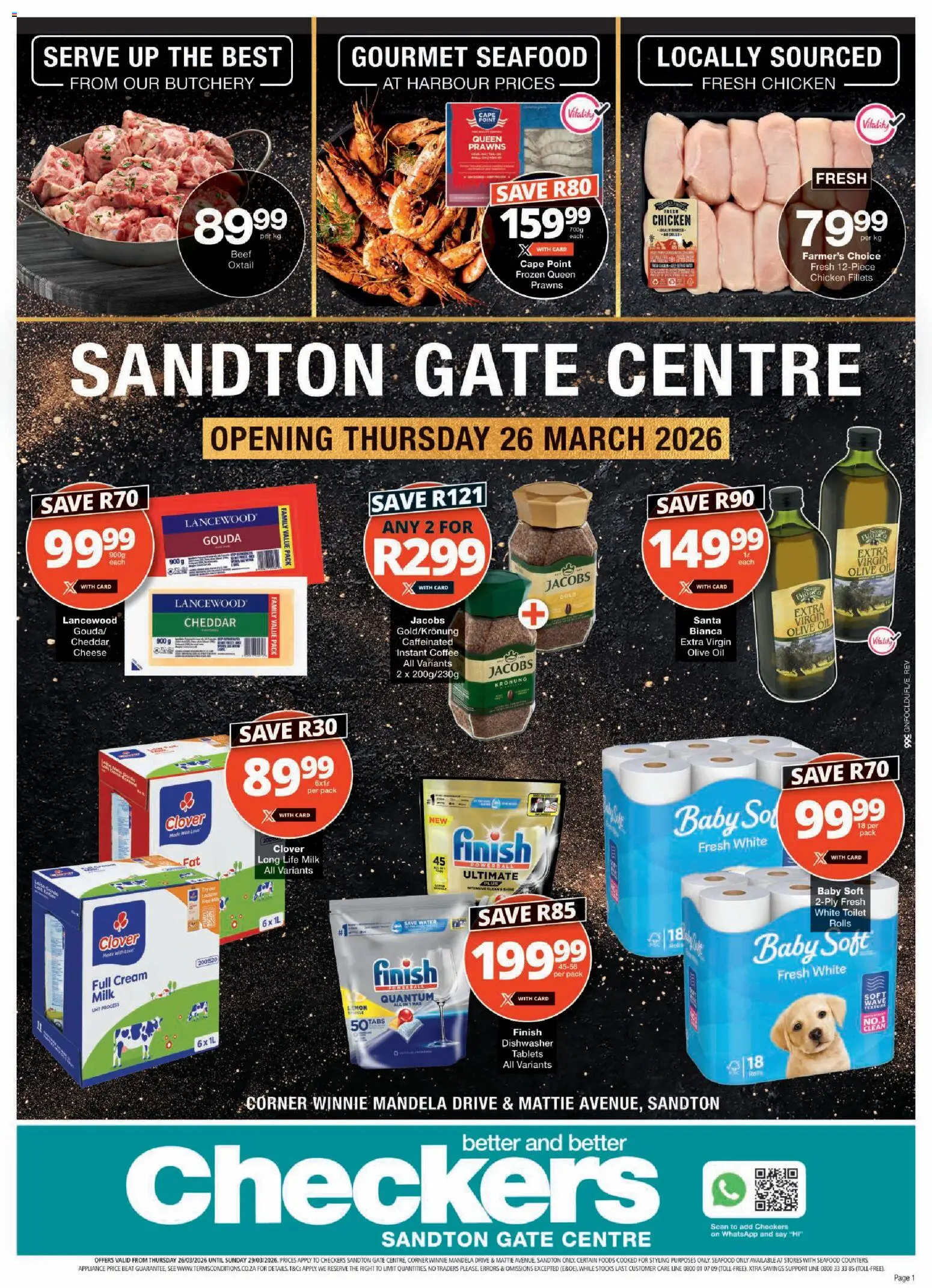 New Checkers catalogue – valid from 26.03.2026 | Page: 1 | Products: Gate, Chicken, Cream, Estuche organizador de viaje