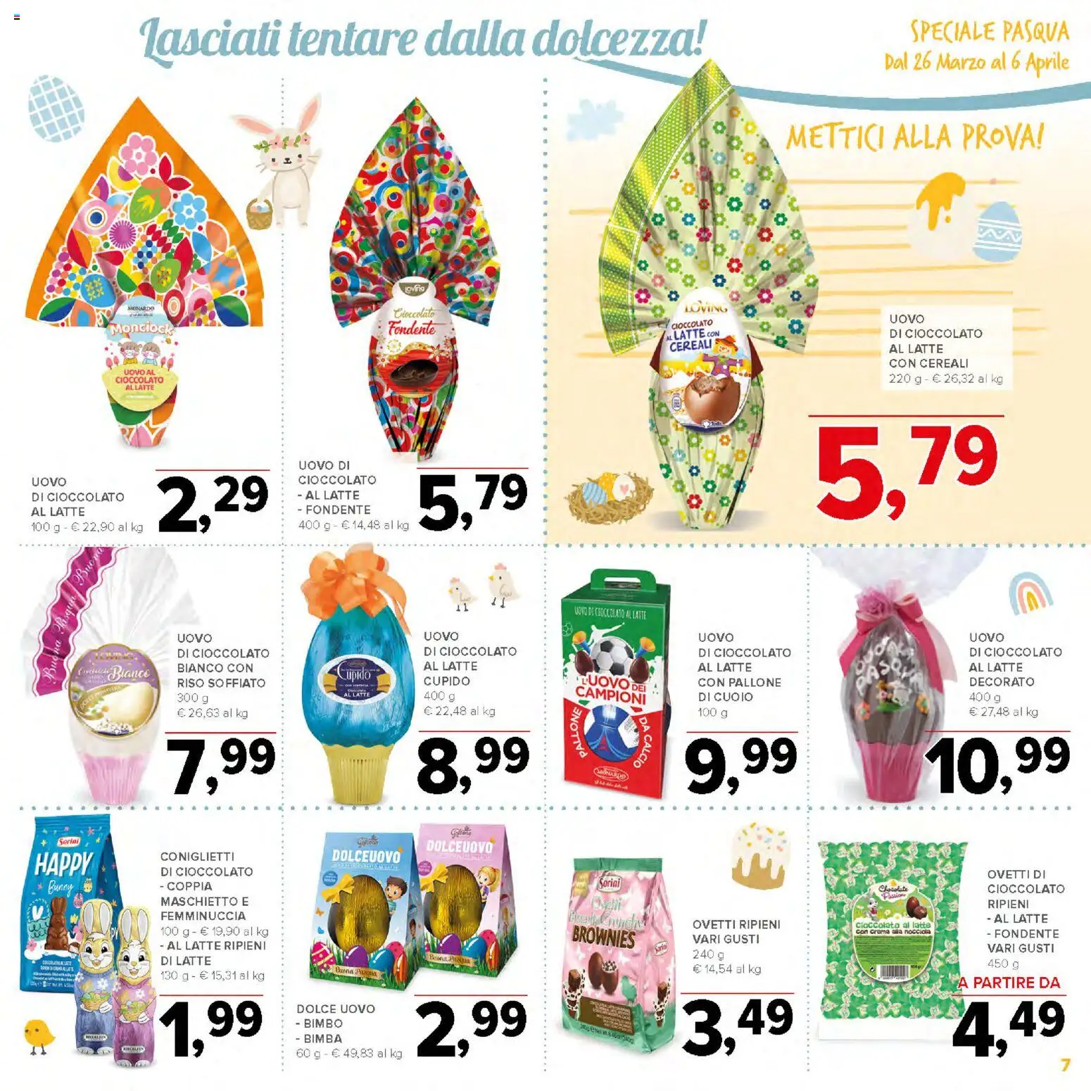 Volantino Todis del 26.03.2026 | Pagina: 7 | Prodotti: Cioccolato, Riso, Cereali, Pallone