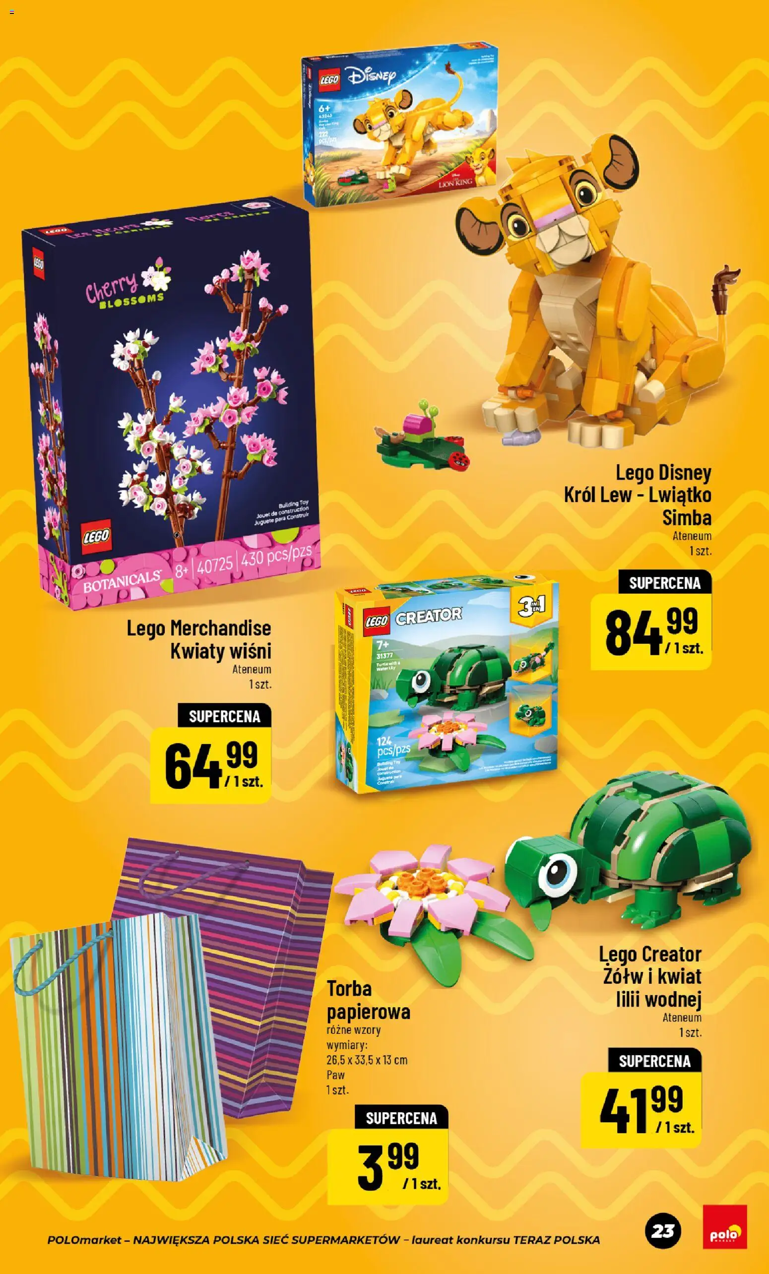 POLOmarket gazetka - Wielkanoc od 06.03.2026 | Strona: 23 | Produkty: Torba, Lego, Kwiaty