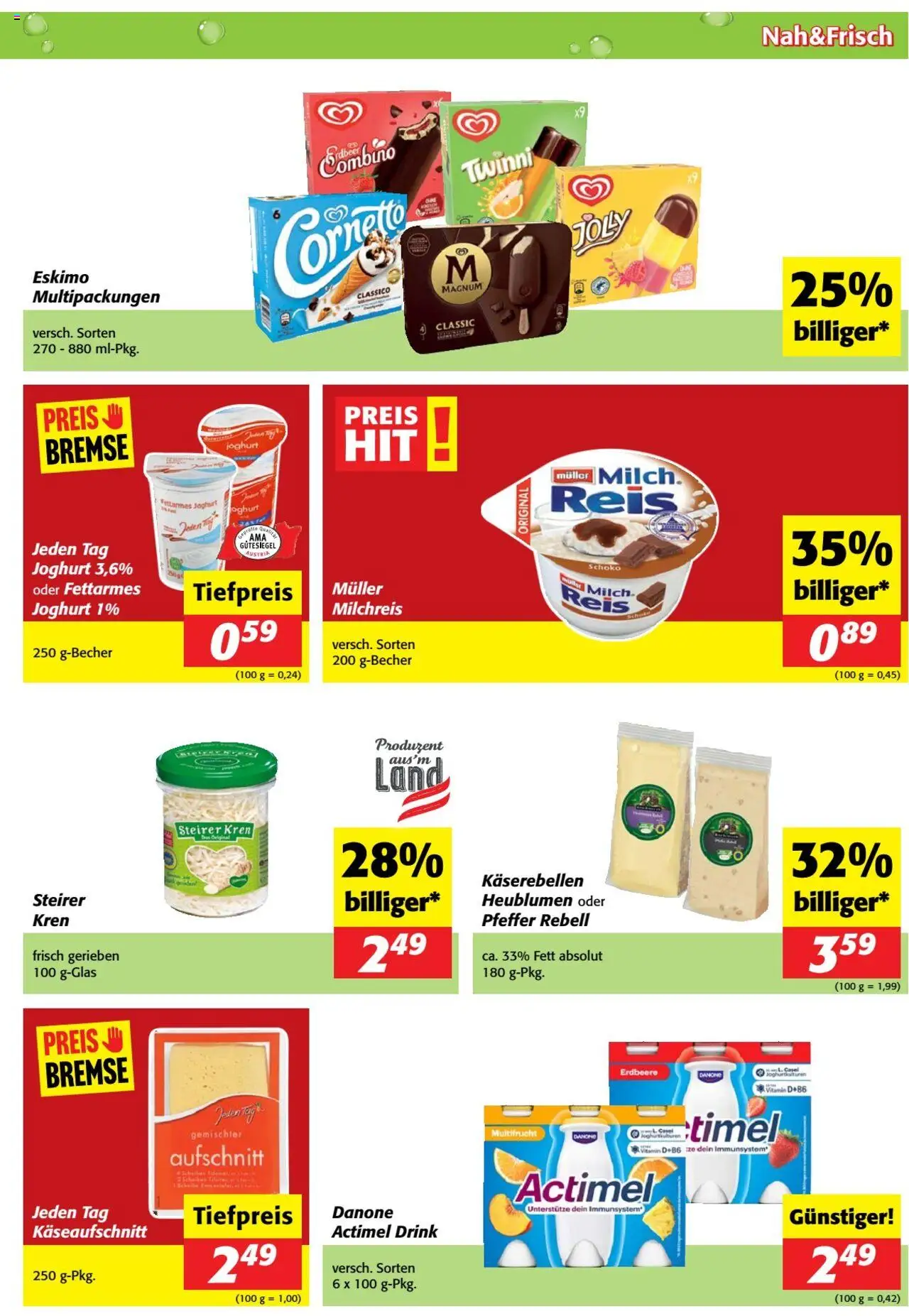 Nah und Frisch Flugblatt gültig ab 20.08.2025 | Seite: 4 | Produkte: Pfeffer, Milch, Joghurt, Reis